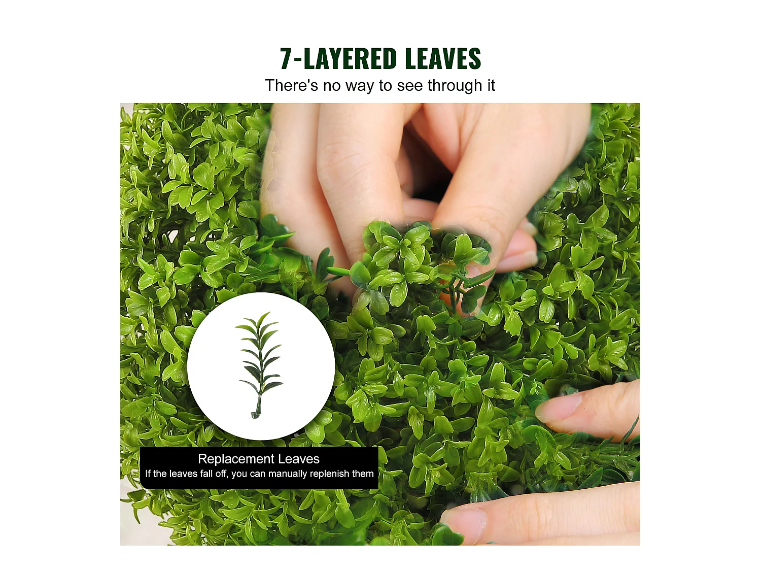 Arbre Artificiel SucceBuy 2' Arbre Topiaire Artificiel Faux Plante Feuilles Remplaçables Home Decor