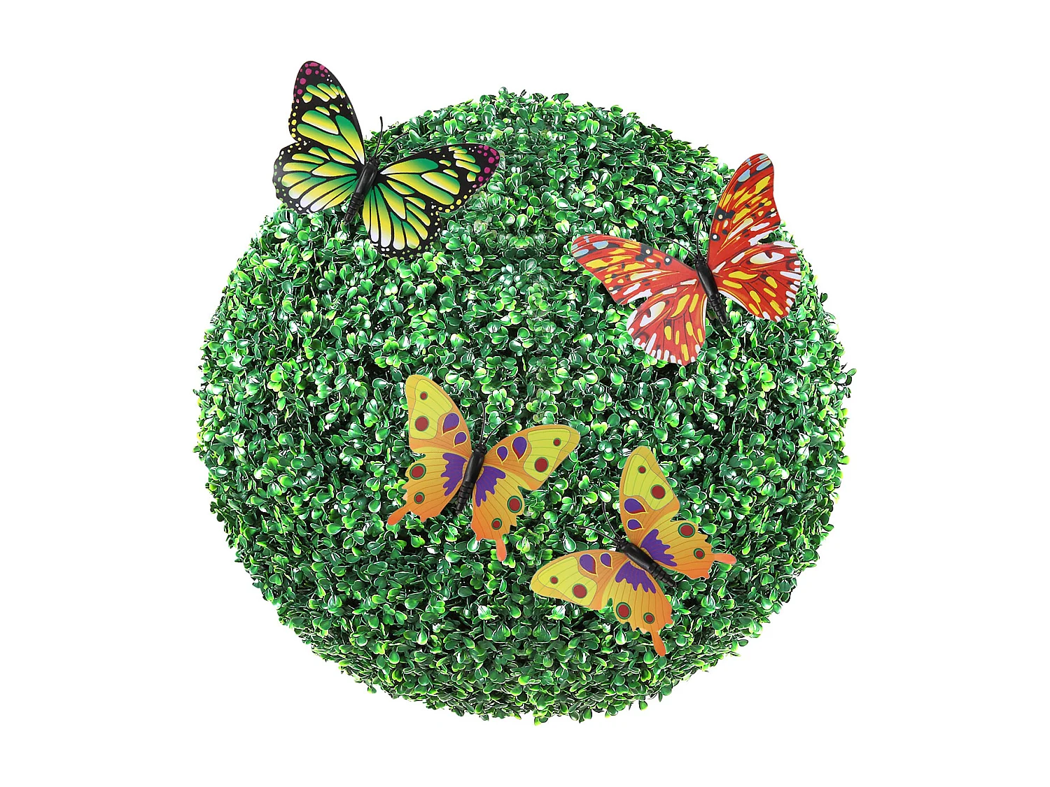 Arbre Artificiel SucceBuy Boule Topiaire Artificielle de 16 Po, Fausses Plantes Vertes pour Décoration Extérieure/Intérieure