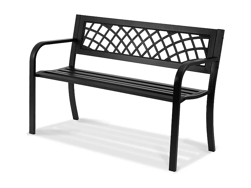 Ławka Ogrodowa SucceBuy 117 cm z Metalu o udźwigu 480 funtów na Patio, do Parku, na Podwórko, na Werandę