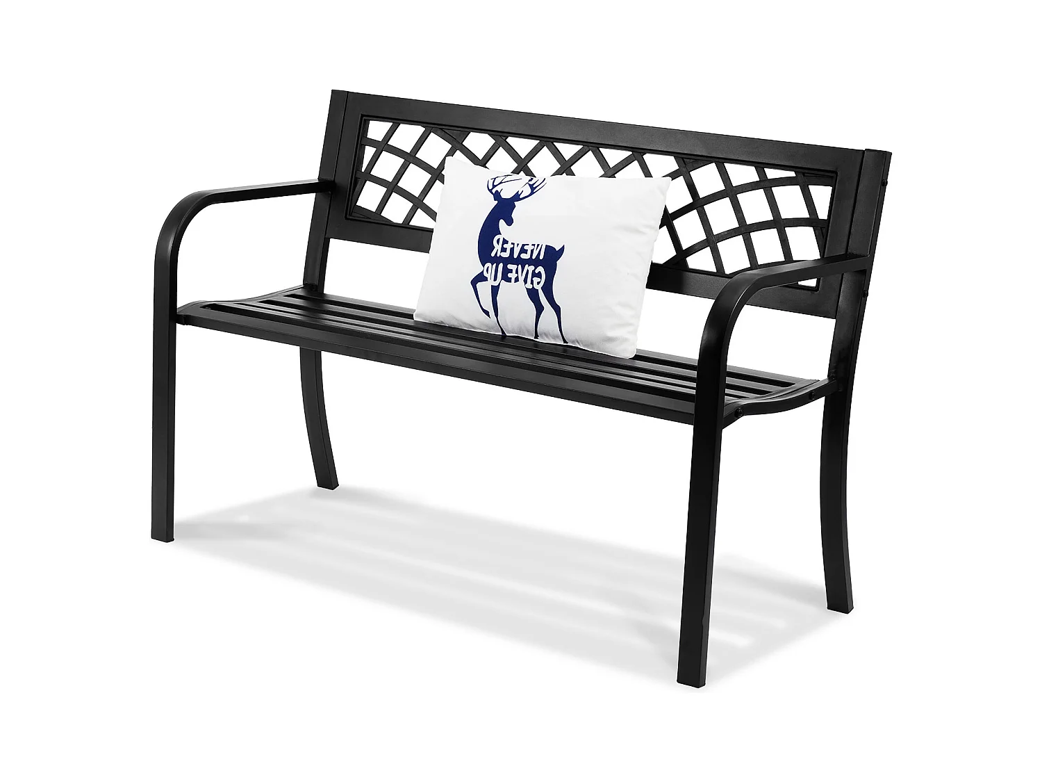 Banc de Jardin en Métal 117 cm pour l'Extérieur SucceBuy, d'une Capacité de 480 Livres, pour le Patio, le Parc, la Cour, le Porche