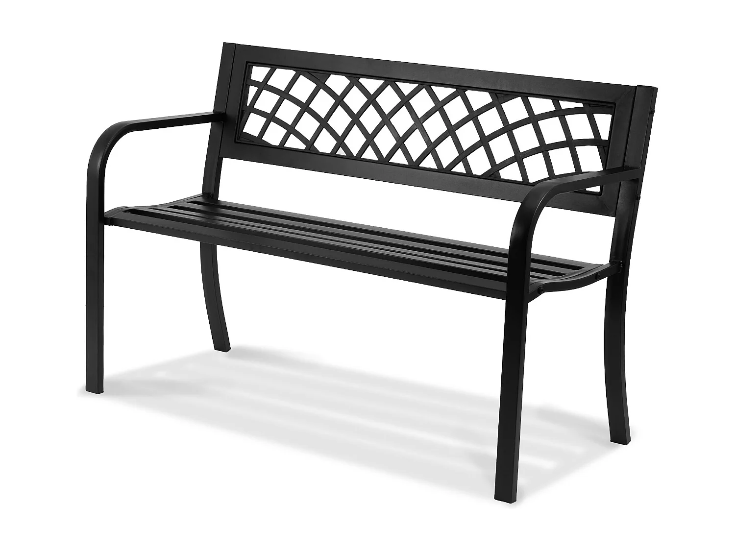 Ławka Ogrodowa SucceBuy 117 cm z Metalu o udźwigu 480 funtów na Patio, do Parku, na Podwórko, na Werandę