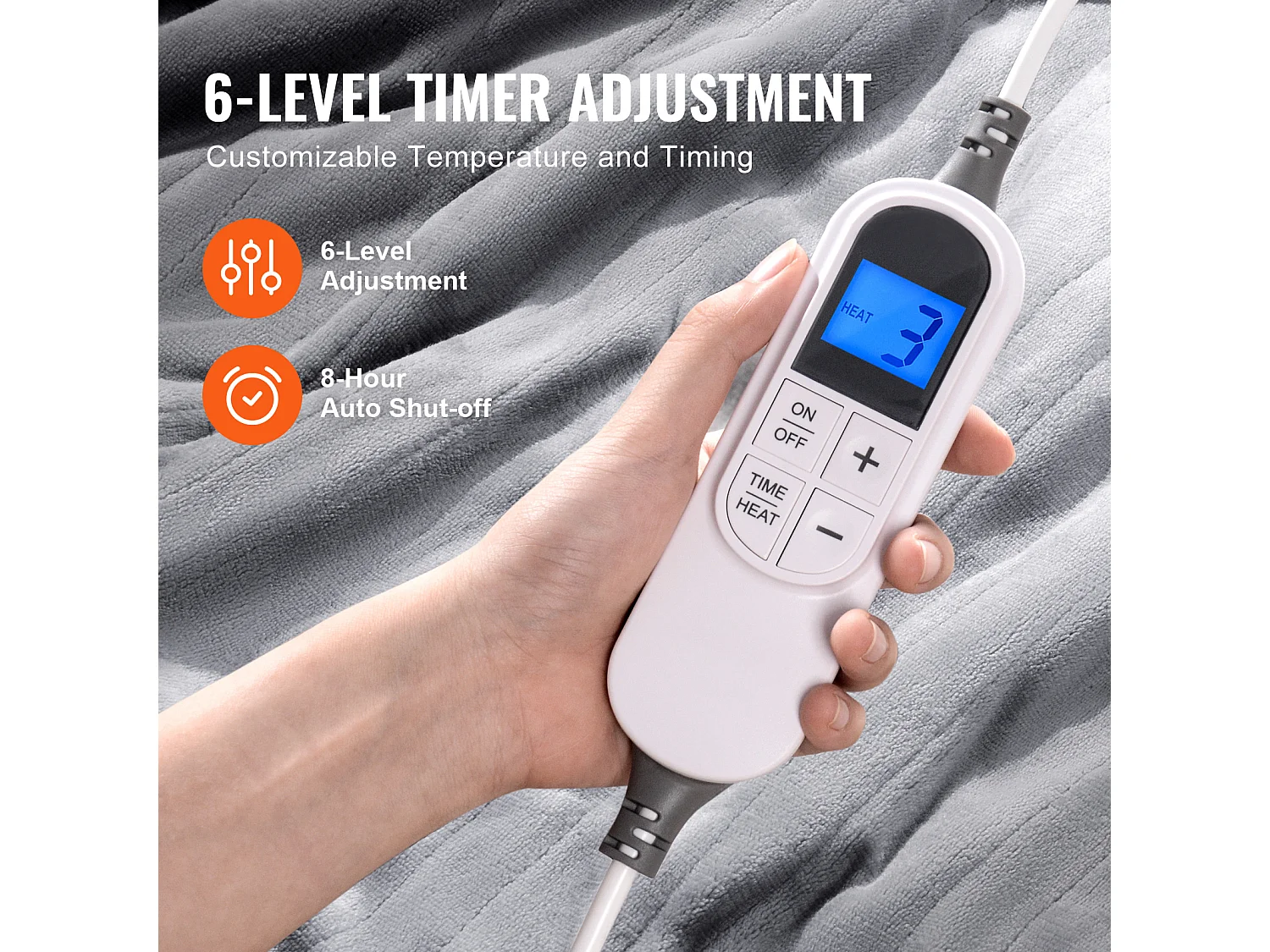 Couverture Chauffante Électrique, SucceBuy Couverture Chauffante 180 x 200 CM Queen en Flanelle Douce pour Cadeau