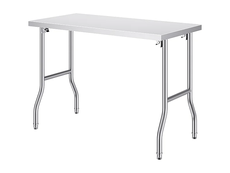 Mesa de Trabajo SucceBuy Mesa de Preparación Plegable SucceBuy de 48 x 24 Pulgadas, Estación de Trabajo de Acero Inoxidable