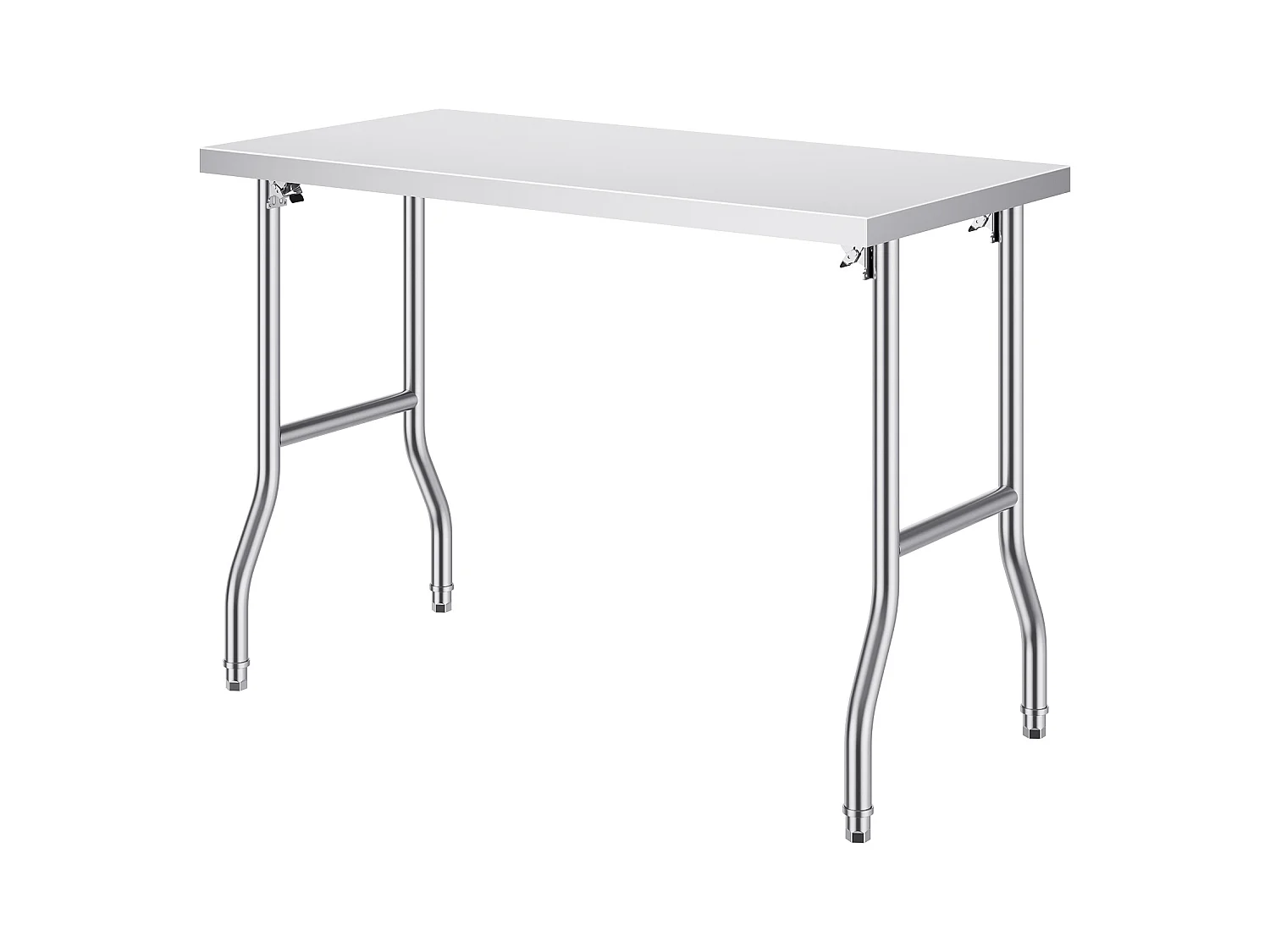 Table de Travail SucceBuy Table de Préparation Pliante 48 x 24 Pouces, Poste de Travail en Acier Inoxydable