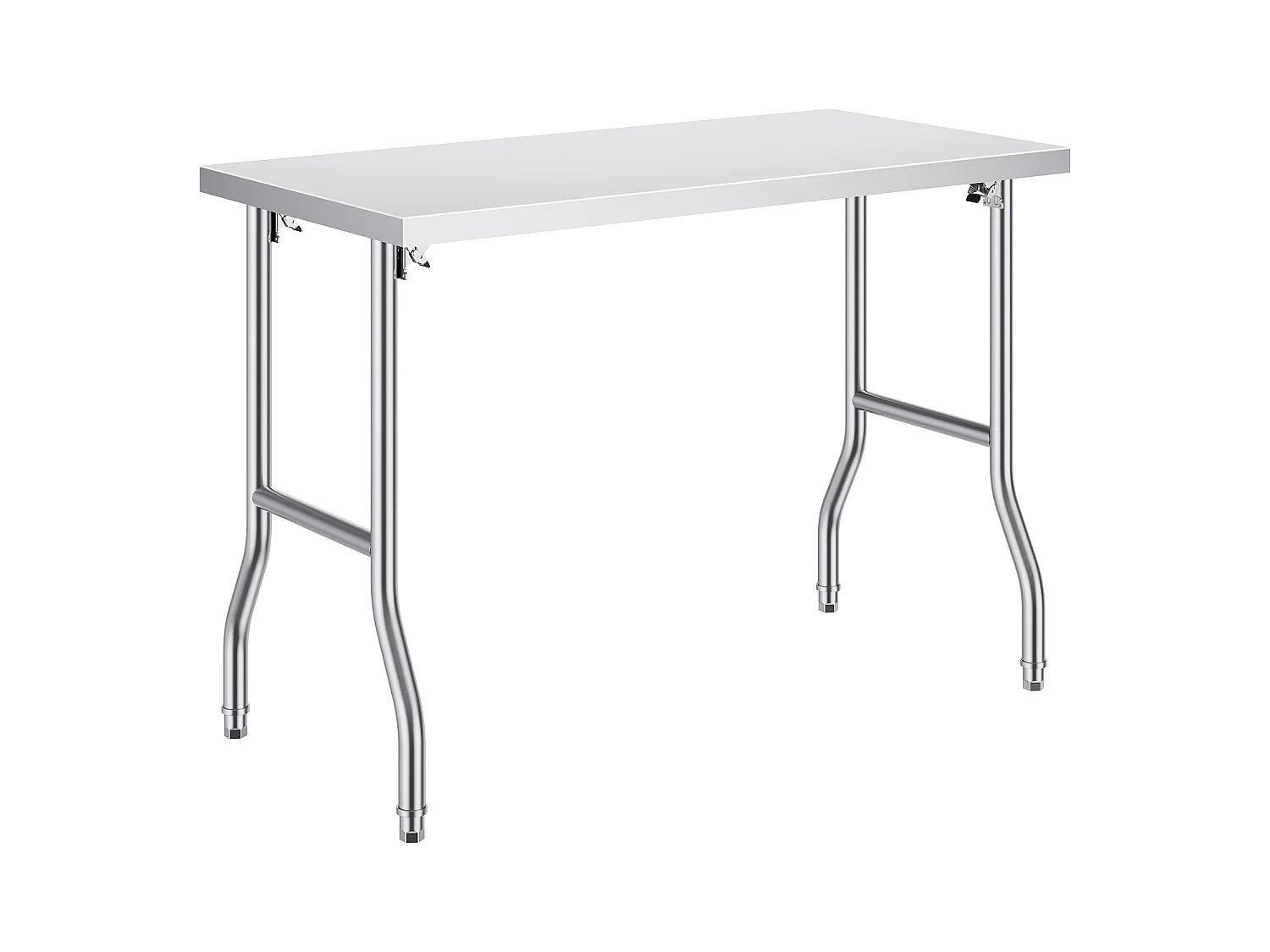 Table de Travail SucceBuy Table de Préparation Pliante 48 x 24 Pouces, Poste de Travail en Acier Inoxydable
