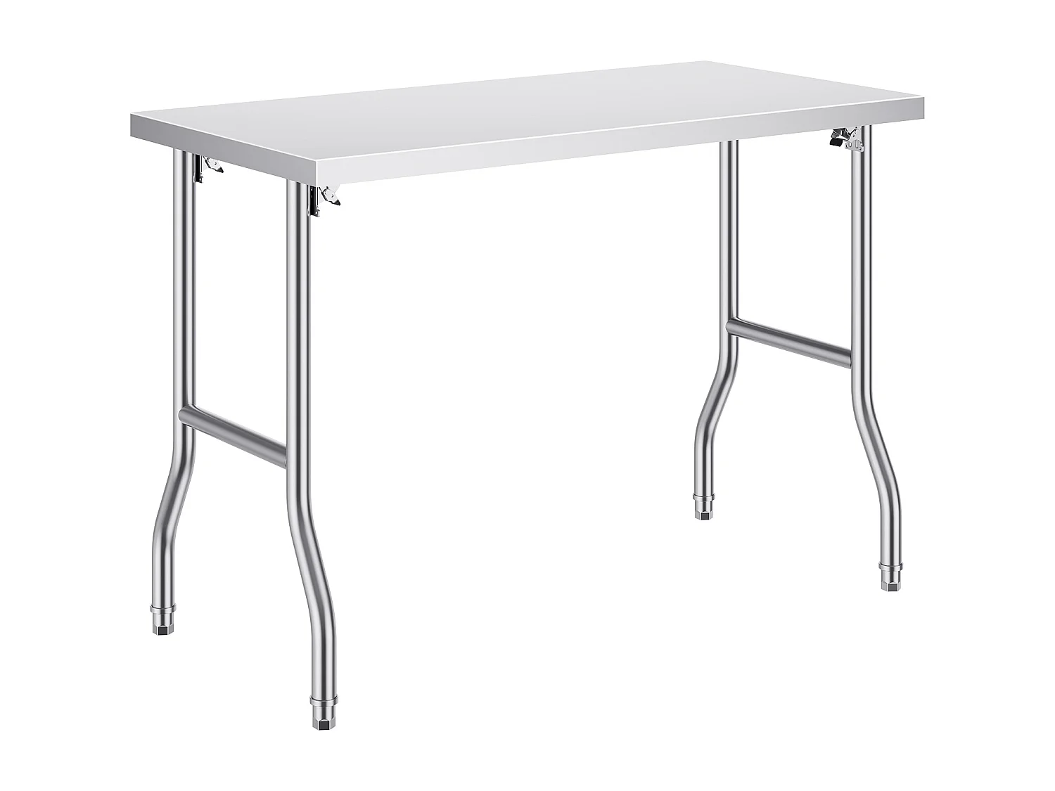 Table de Travail SucceBuy Table de Préparation Pliante 48 x 24 Pouces, Poste de Travail en Acier Inoxydable