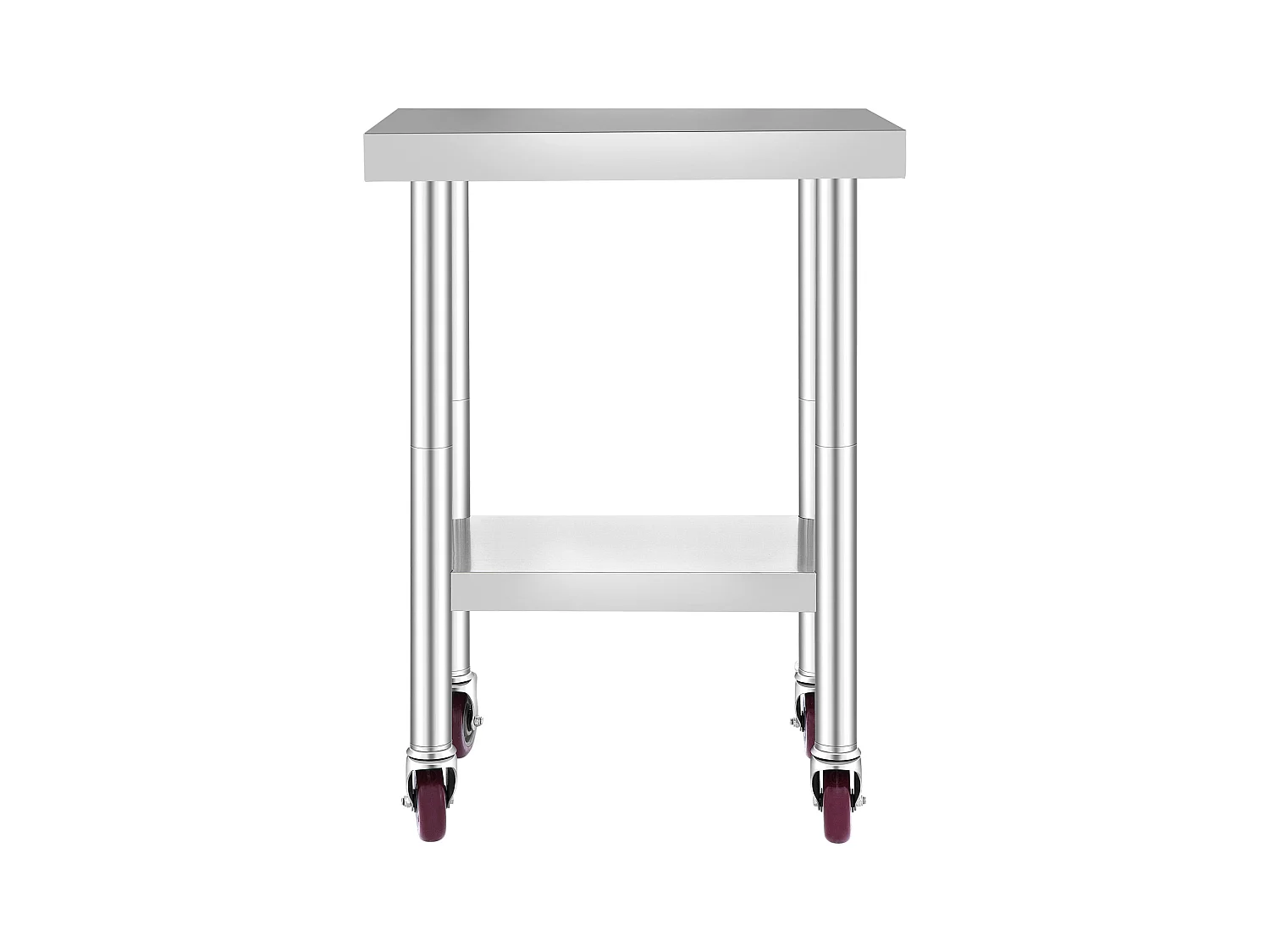 Table de Travail SucceBuy Table de Préparation Commerciale en Acier Inoxydable 61x45.7 cm avec 4 Roulettes