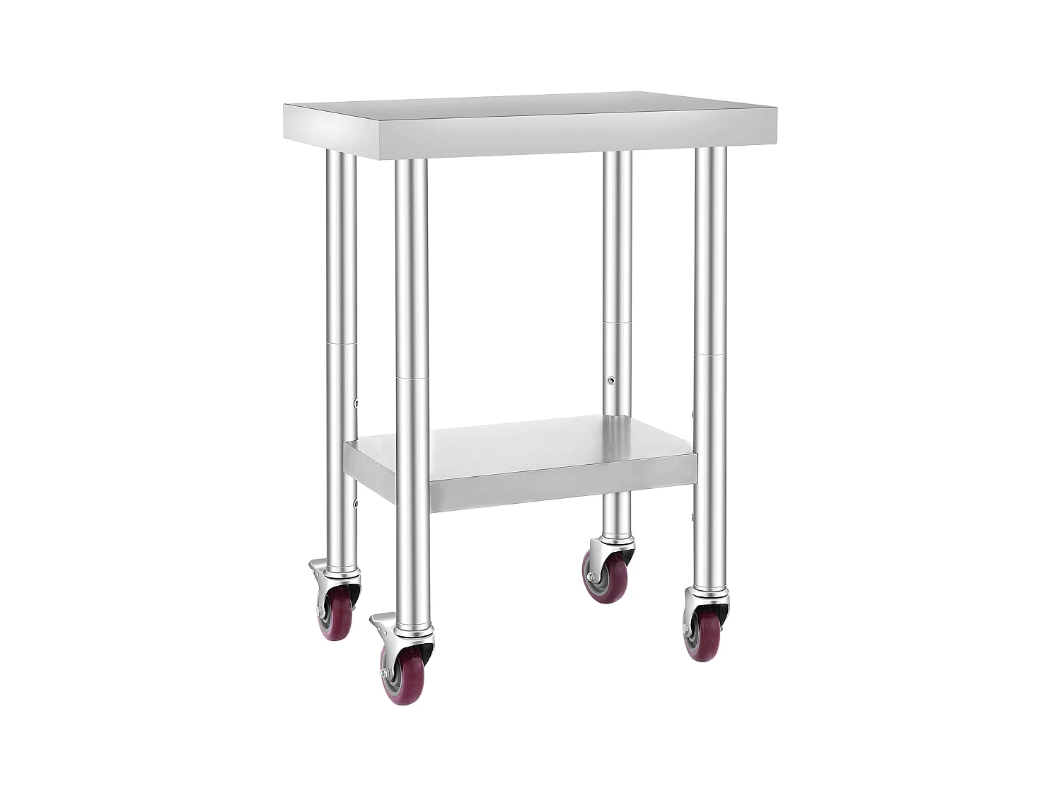 Table de Travail SucceBuy Table de Préparation Commerciale en Acier Inoxydable 61x45.7 cm avec 4 Roulettes