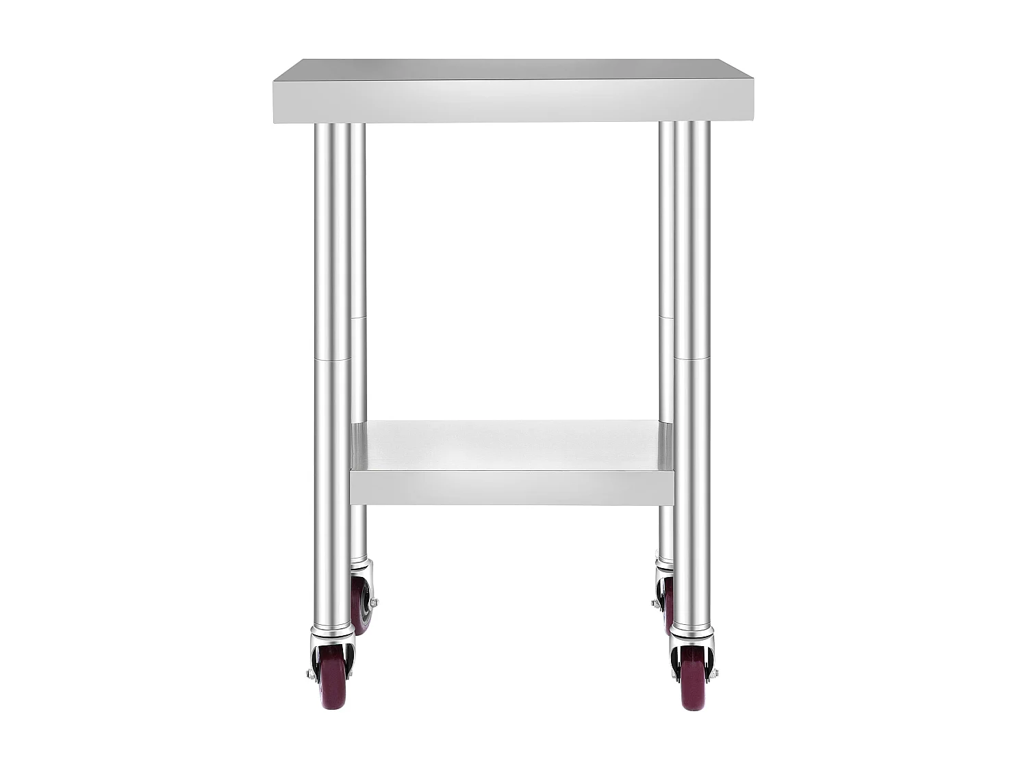 Table de Travail SucceBuy Table de Préparation Commerciale en Acier Inoxydable 61x45.7 cm avec 4 Roulettes