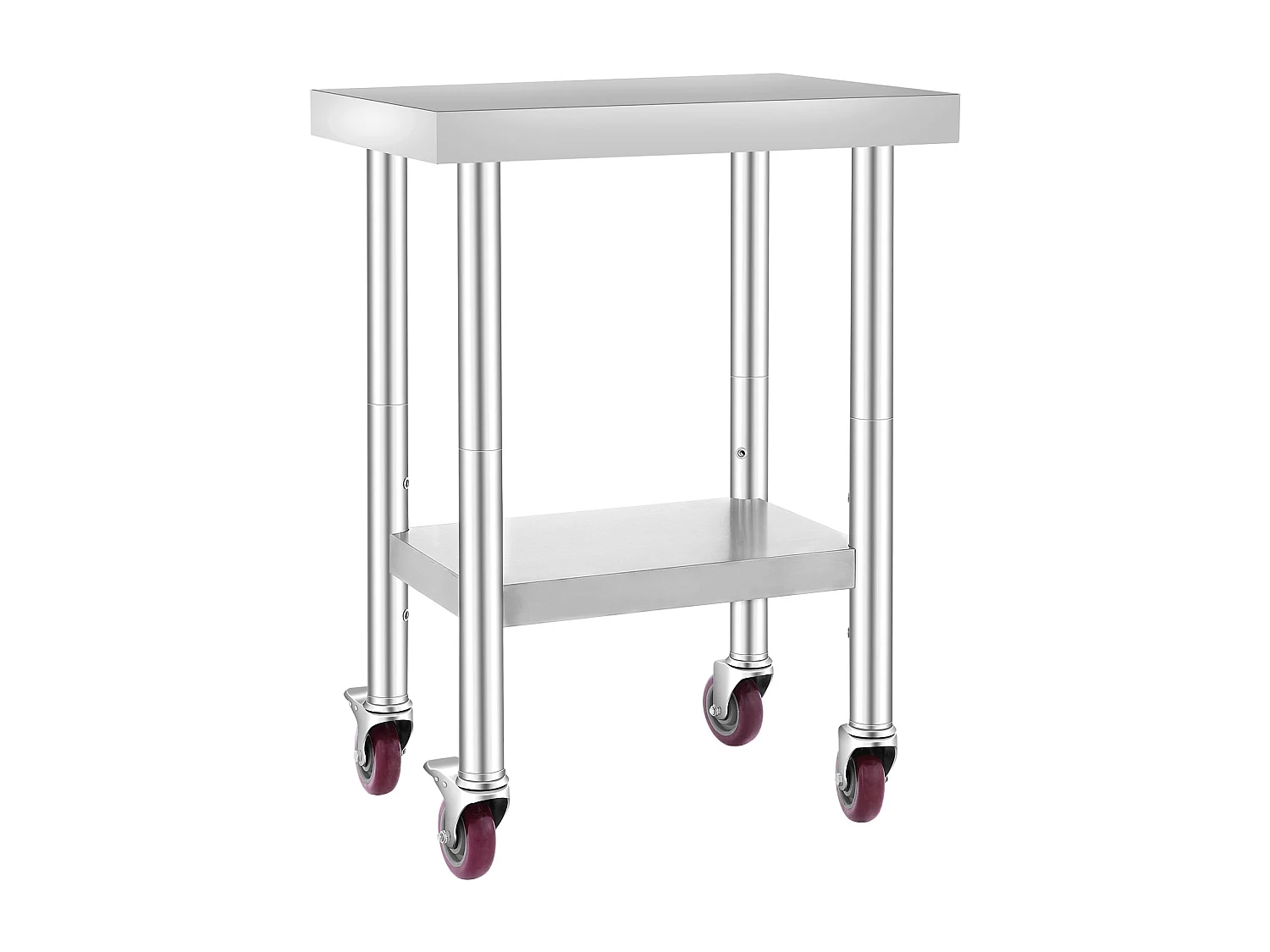 Table de Travail SucceBuy Table de Préparation Commerciale en Acier Inoxydable 61x45.7 cm avec 4 Roulettes