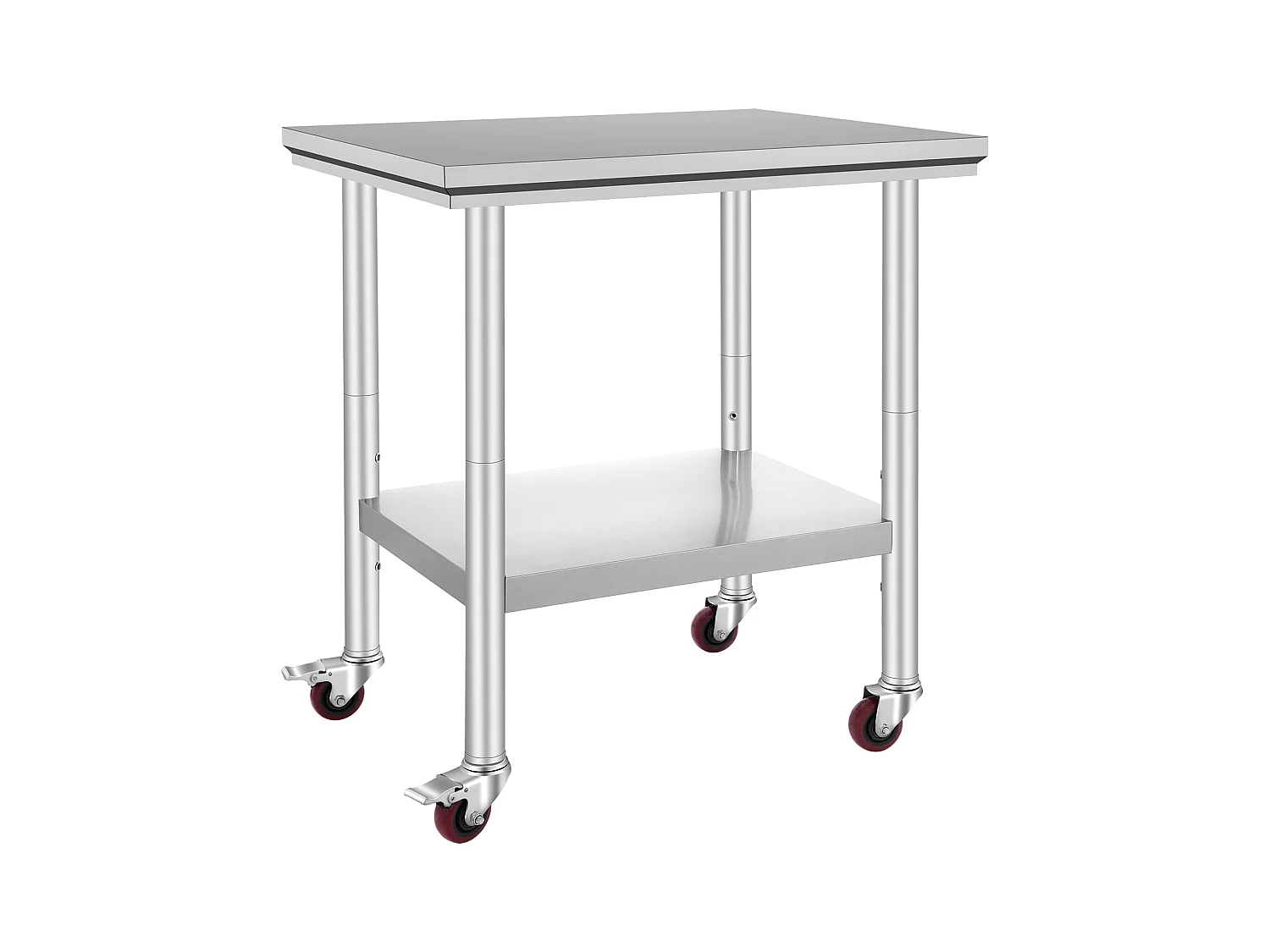 Table de Travail SucceBuy Table de Travail en Acier Inoxydable 30x24 Pouces Table de Préparation Commerciale avec 4 Roulettes