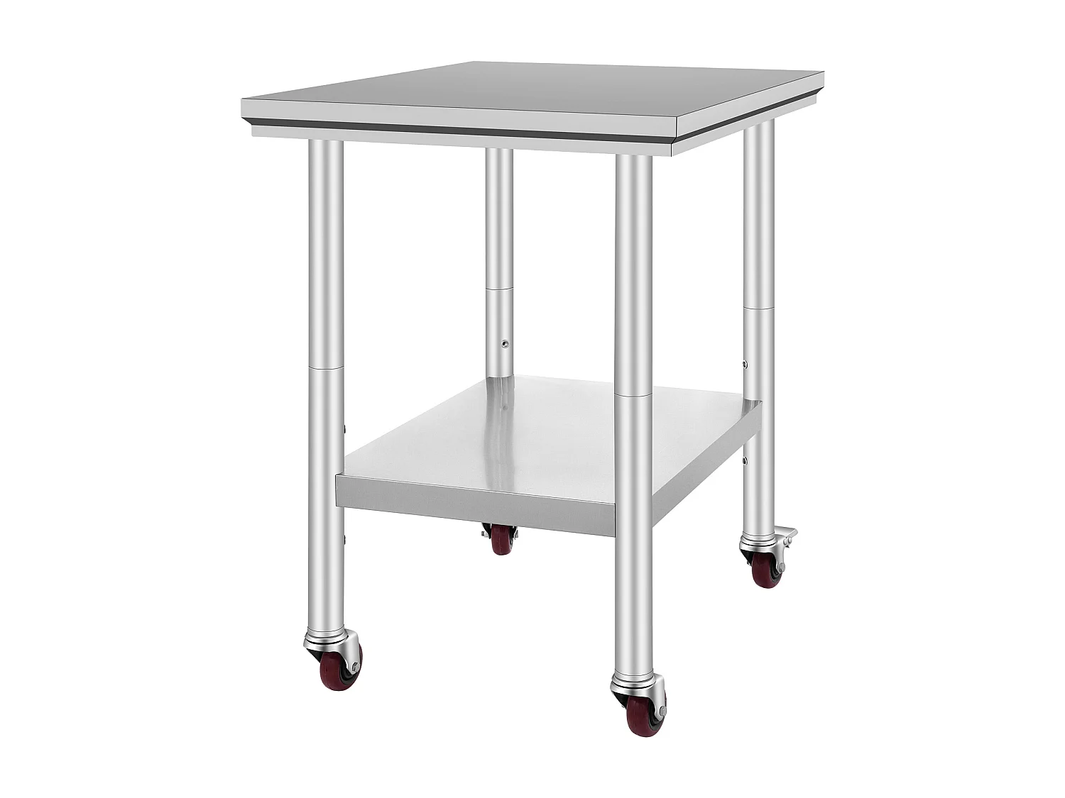 Table de Travail SucceBuy Table de Travail en Acier Inoxydable 30x24 Pouces Table de Préparation Commerciale avec 4 Roulettes