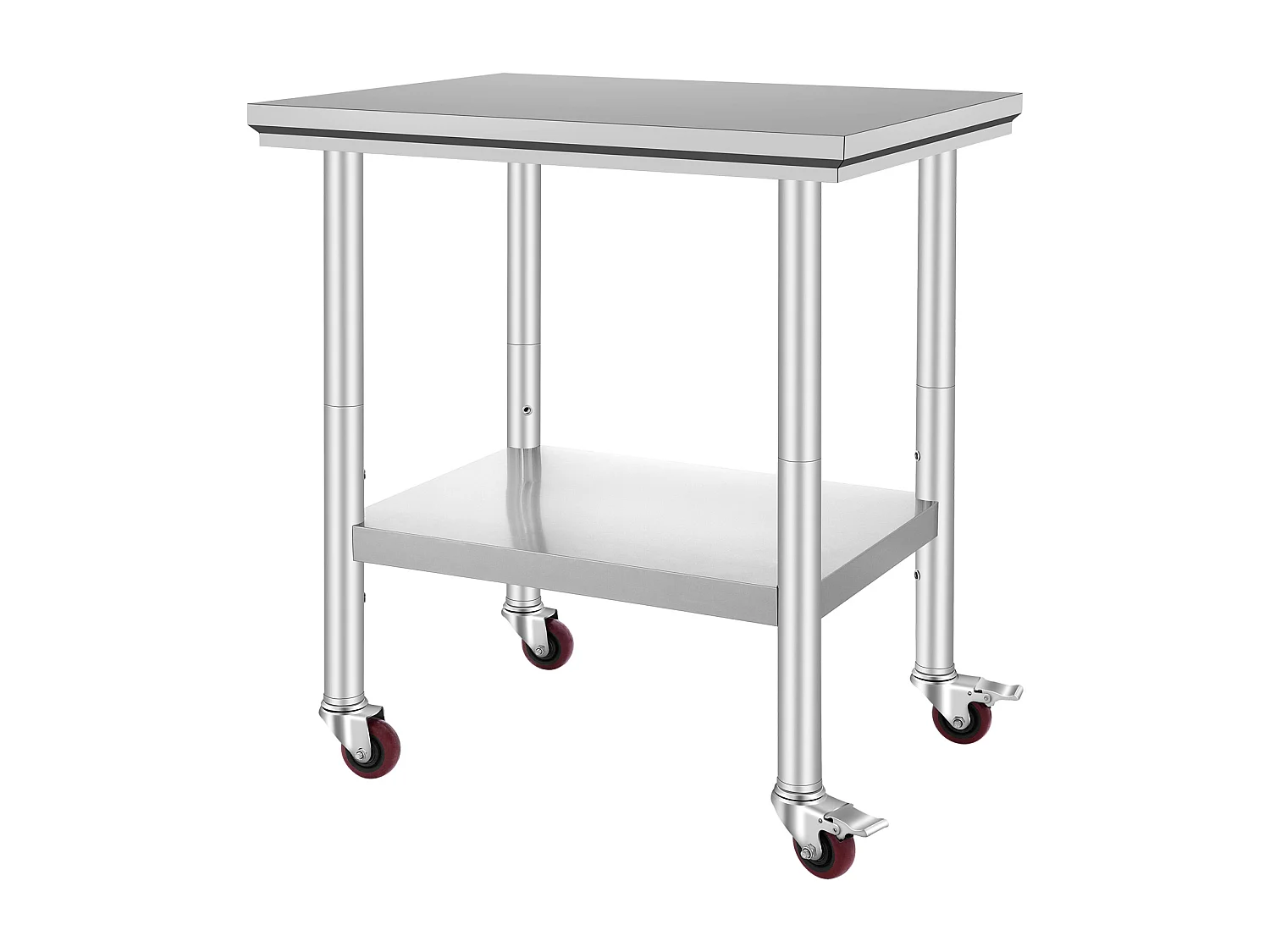 Table de Travail SucceBuy Table de Travail en Acier Inoxydable 30x24 Pouces Table de Préparation Commerciale avec 4 Roulettes