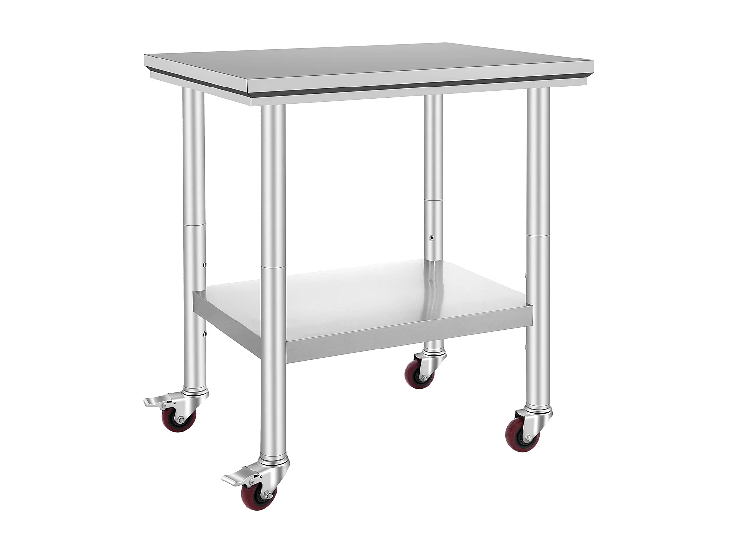 Table de Travail SucceBuy Table de Travail en Acier Inoxydable 30x24 Pouces Table de Préparation Commerciale avec 4 Roulettes