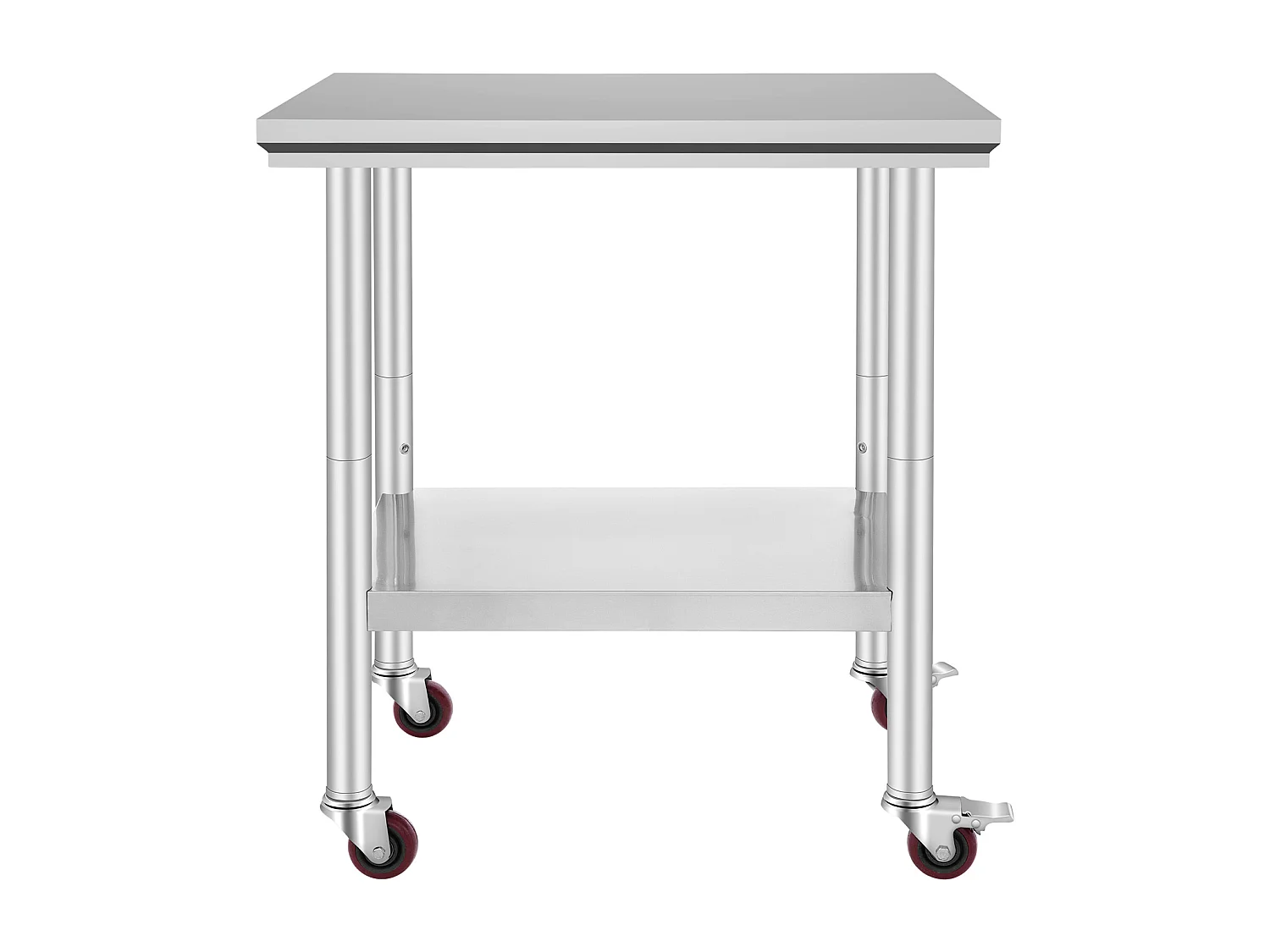 Table de Travail SucceBuy Table de Travail en Acier Inoxydable 30x24 Pouces Table de Préparation Commerciale avec 4 Roulettes