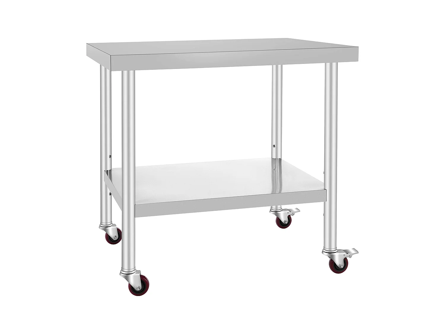 Table de Travail SucceBuy Table de Travail en Acier Inoxydable Table de Préparation Commerciale 36 x 30 Pouces avec 4 Roulettes