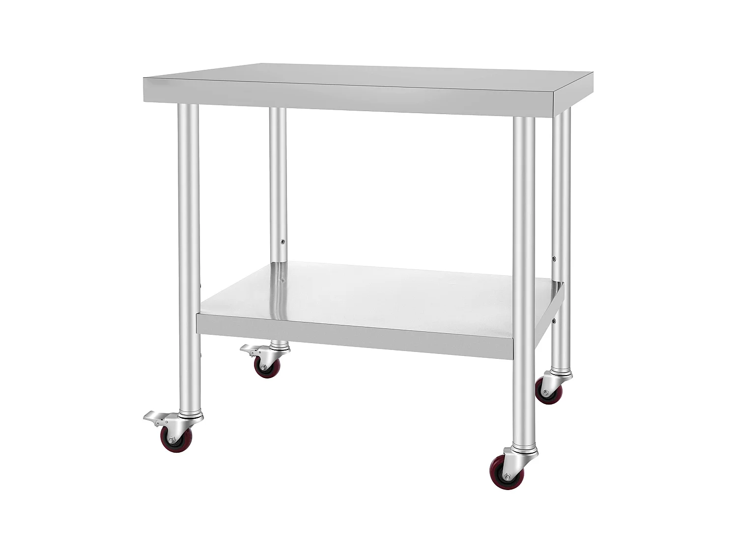 Table de Travail SucceBuy Table de Travail en Acier Inoxydable Table de Préparation Commerciale 36 x 30 Pouces avec 4 Roulettes