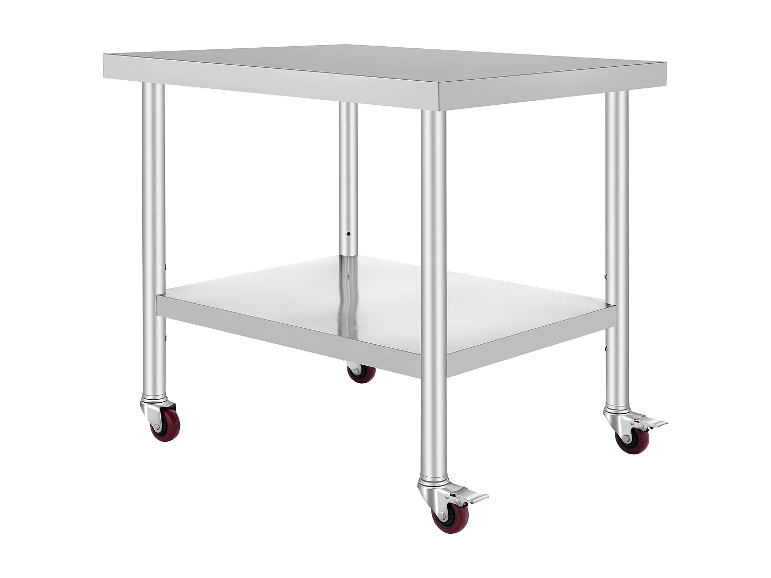 Table de Travail SucceBuy Table de Travail en Acier Inoxydable Table de Préparation Commerciale 36 x 30 Pouces avec 4 Roulettes