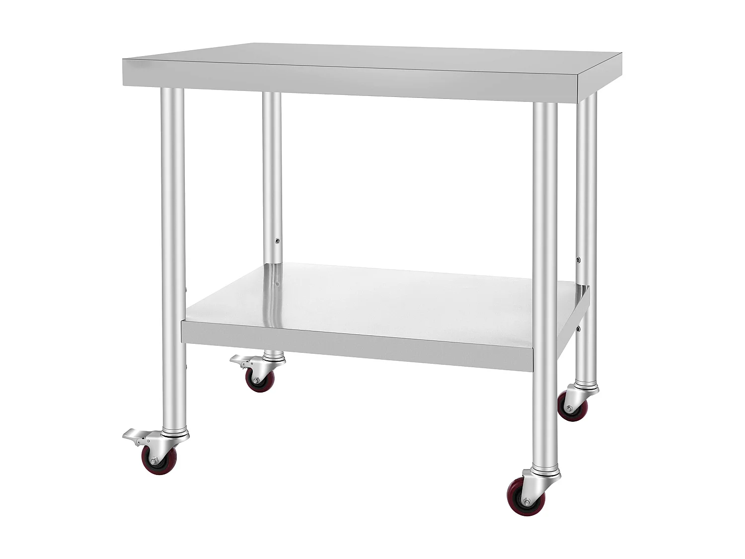 Table de Travail SucceBuy Table de Travail en Acier Inoxydable Table de Préparation Commerciale 36 x 30 Pouces avec 4 Roulettes