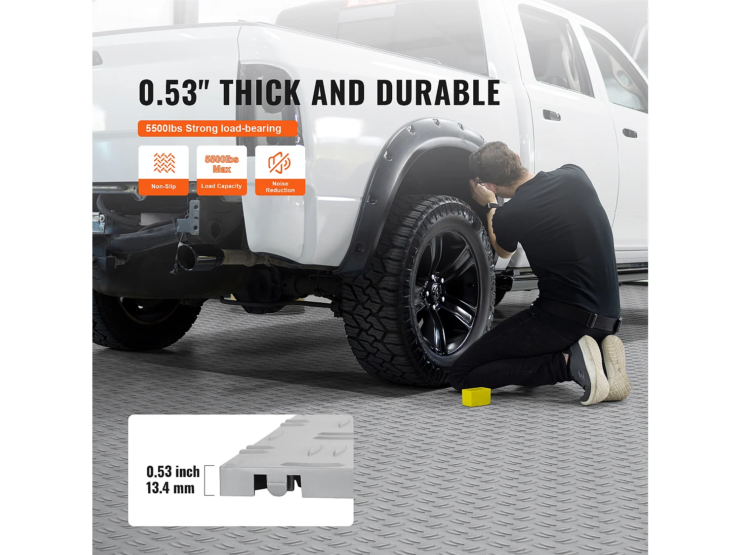 Dalles de Garage SucceBuy Lot de 50 Carreaux de Sol à Emboîter pour Garage 30.48 x 30.48 CM Noir