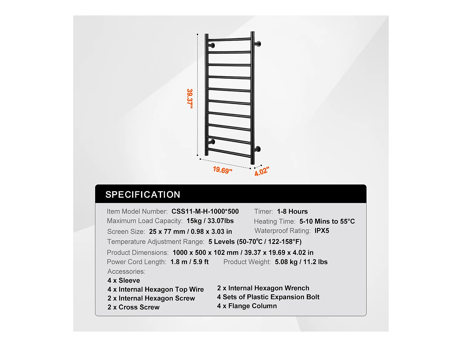 EMKE Sèche SucceBuy Chauffe-Serviettes 10 Barres