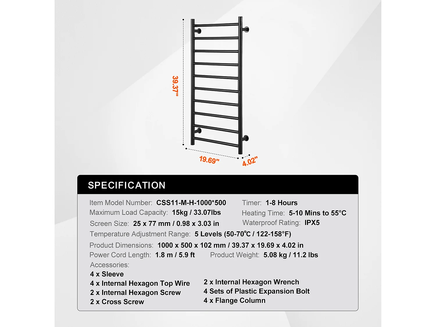 EMKE Sèche SucceBuy Chauffe-Serviettes 10 Barres