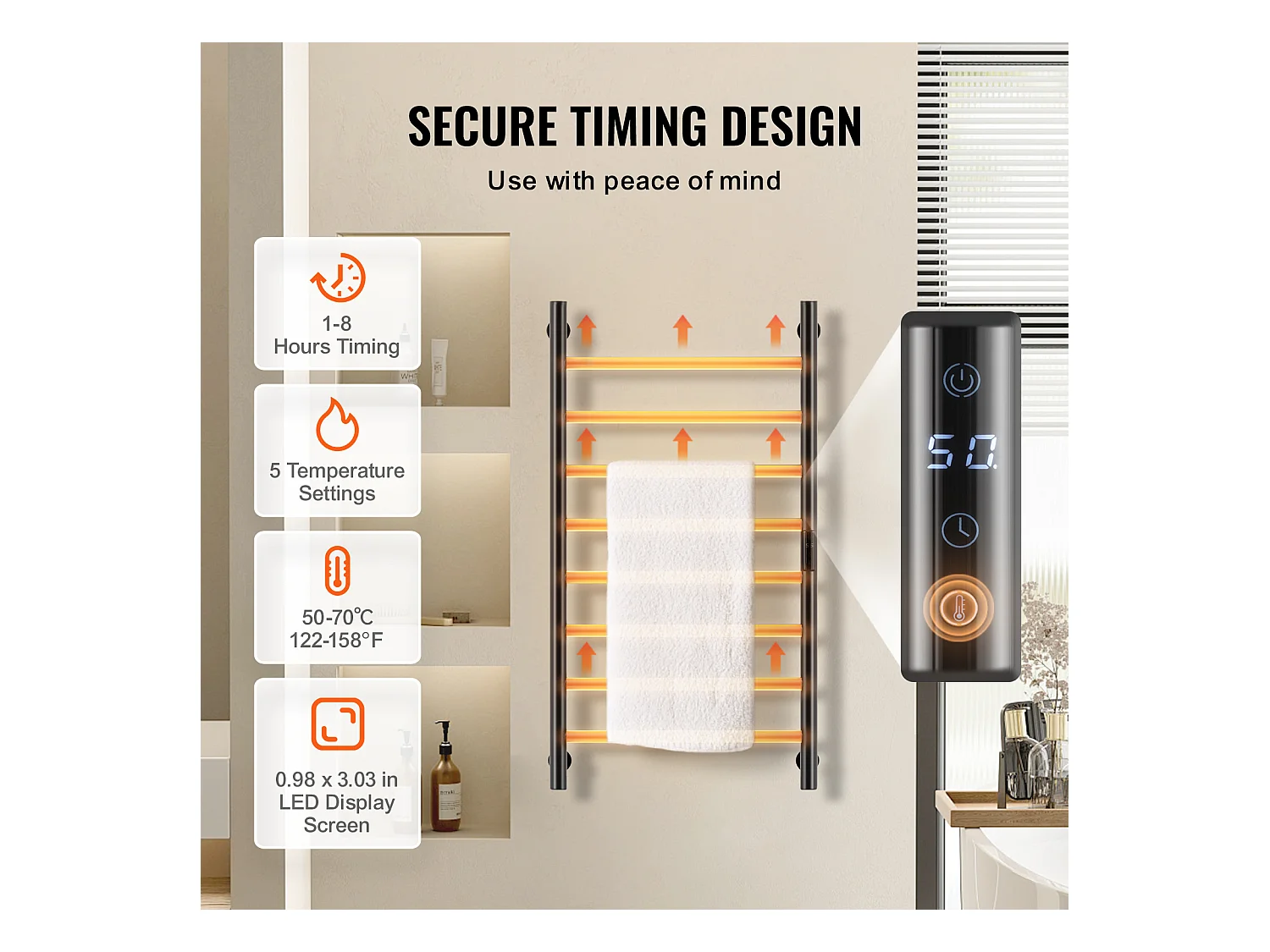 EMKE Sèche SucceBuy Porte-Serviettes Chauffant à 8 Barres