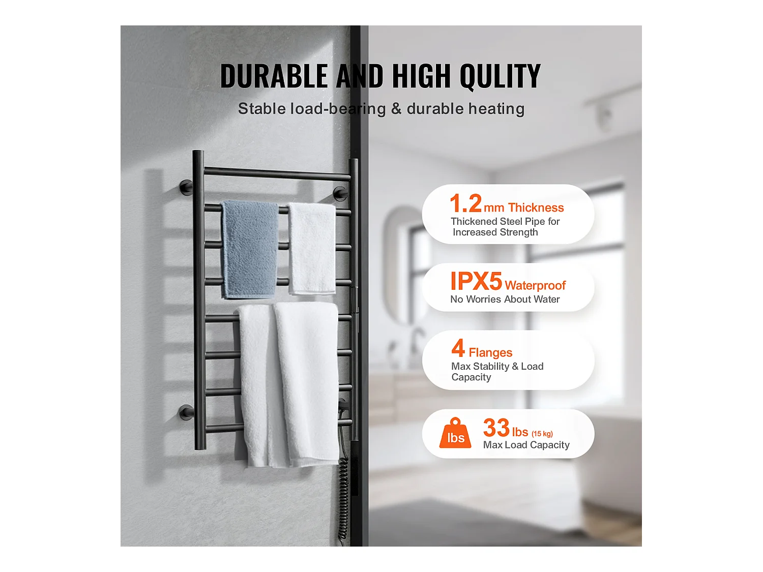 EMKE Sèche SucceBuy Porte-Serviettes Chauffant à 8 Barres