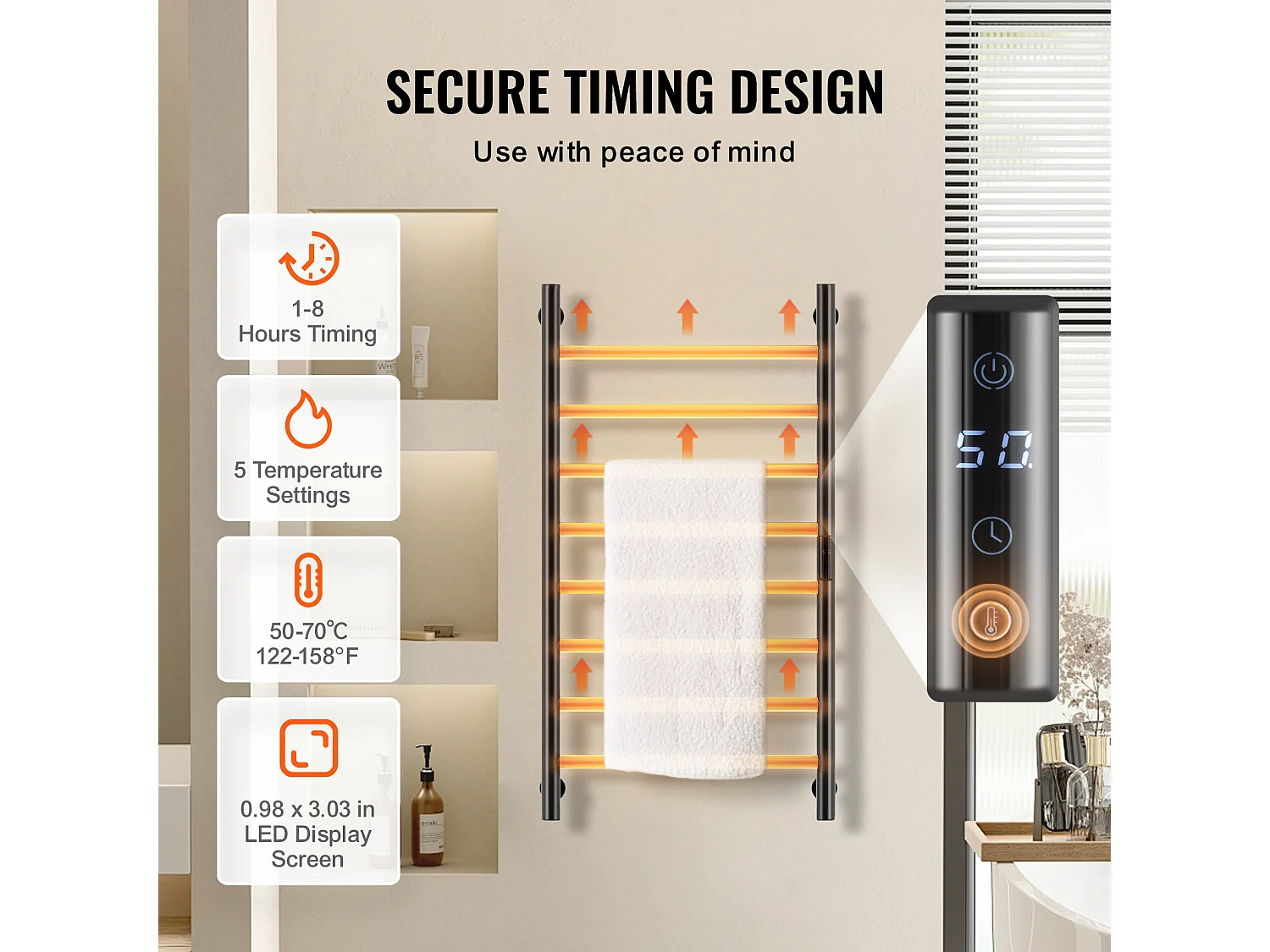 EMKE Sèche SucceBuy Porte-Serviettes Chauffant à 8 Barres