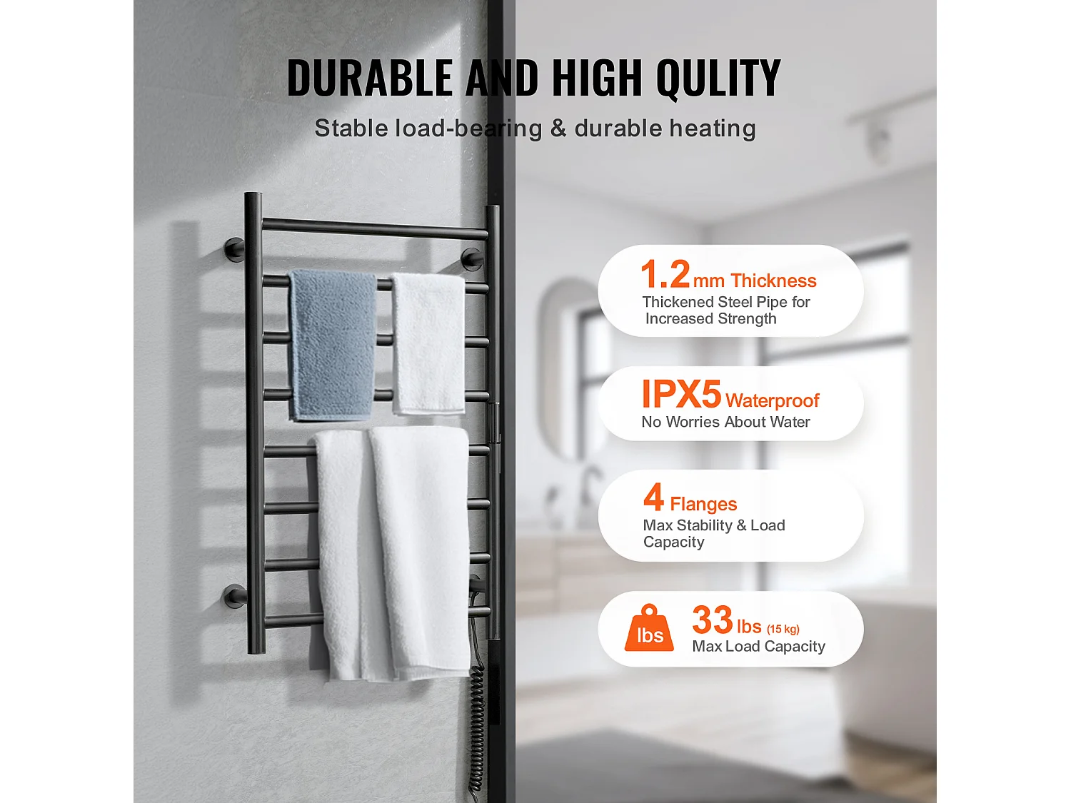 EMKE Sèche SucceBuy Porte-Serviettes Chauffant à 8 Barres