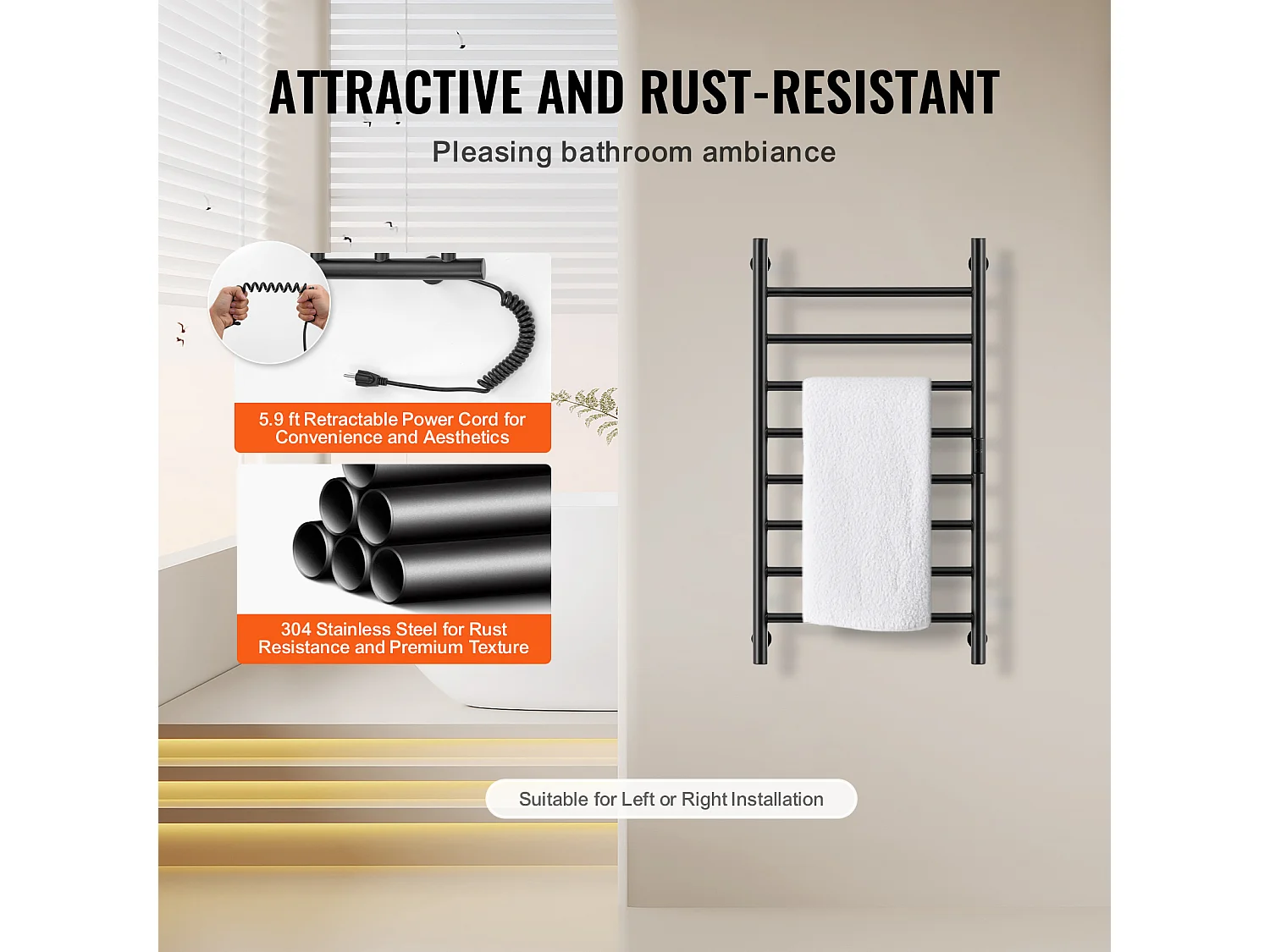 EMKE Sèche SucceBuy Porte-Serviettes Chauffant à 8 Barres