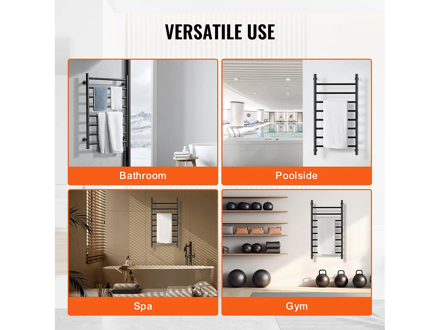 EMKE Sèche SucceBuy Porte-Serviettes Chauffant à 8 Barres