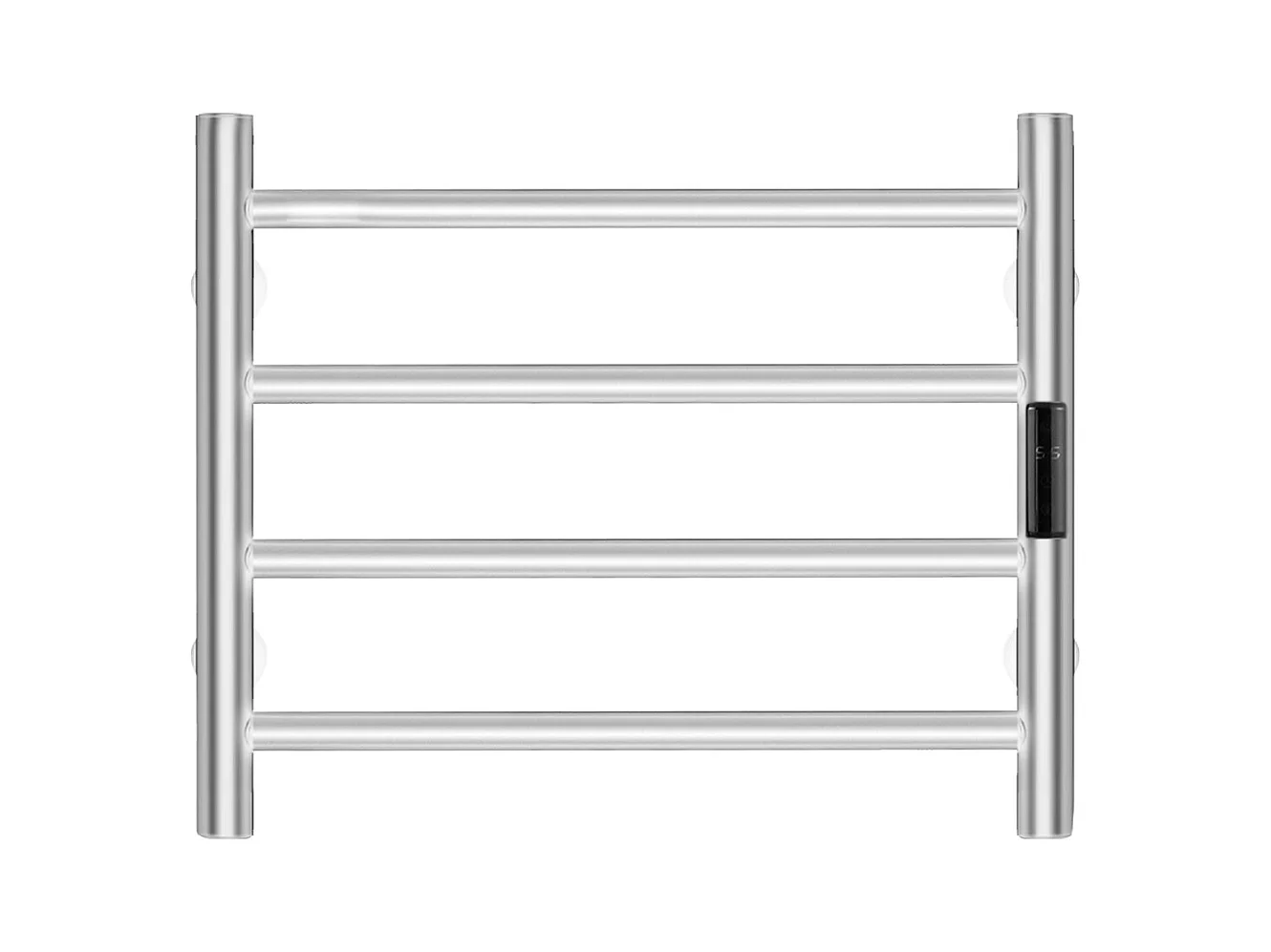 EMKE Sèche Serviettes Mural à 4 Barres, Porte-Serviettes Chauffant pour Salle de Bain, Argent