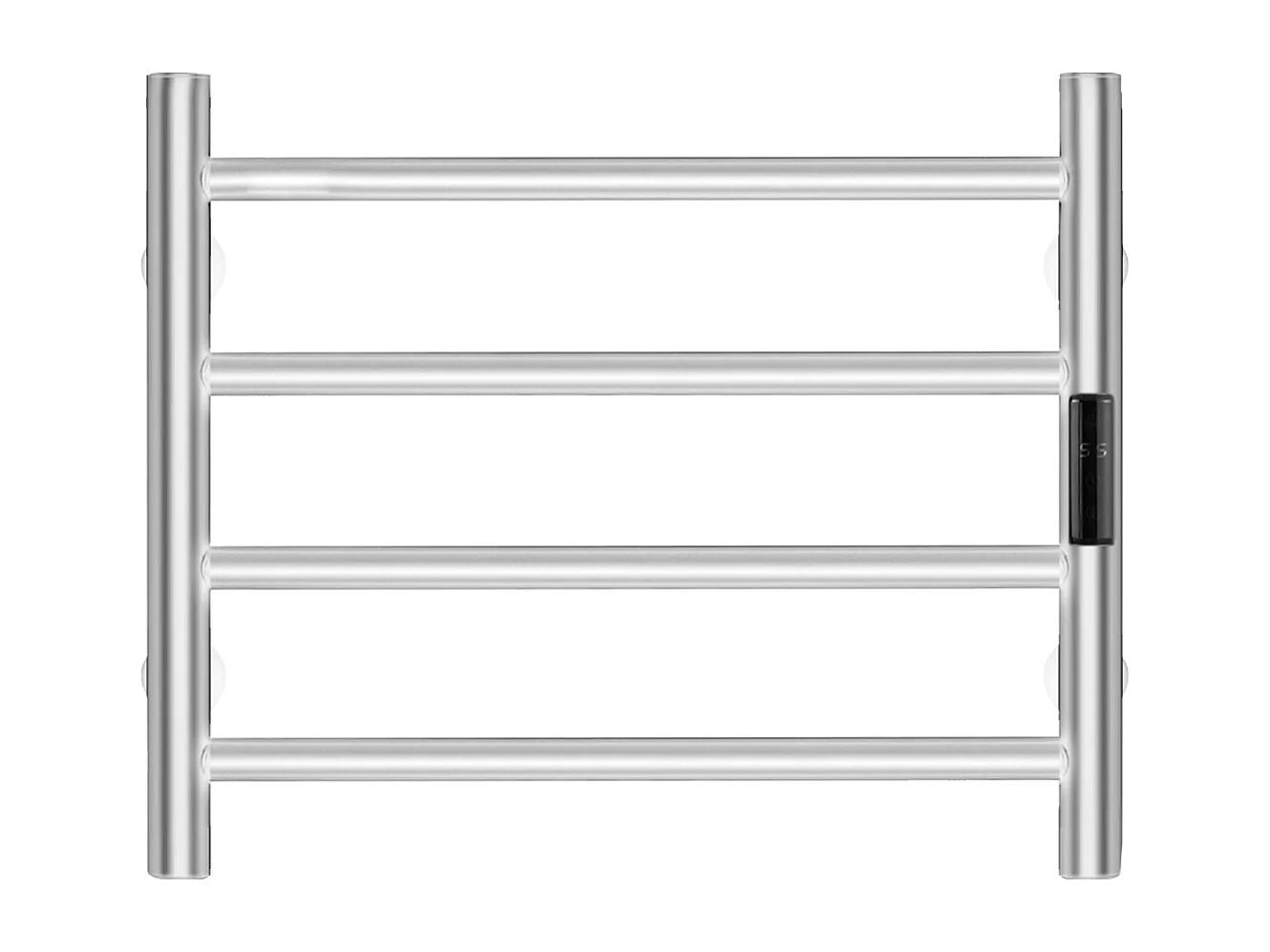 EMKE Sèche Serviettes Mural à 4 Barres, Porte-Serviettes Chauffant pour Salle de Bain, Argent