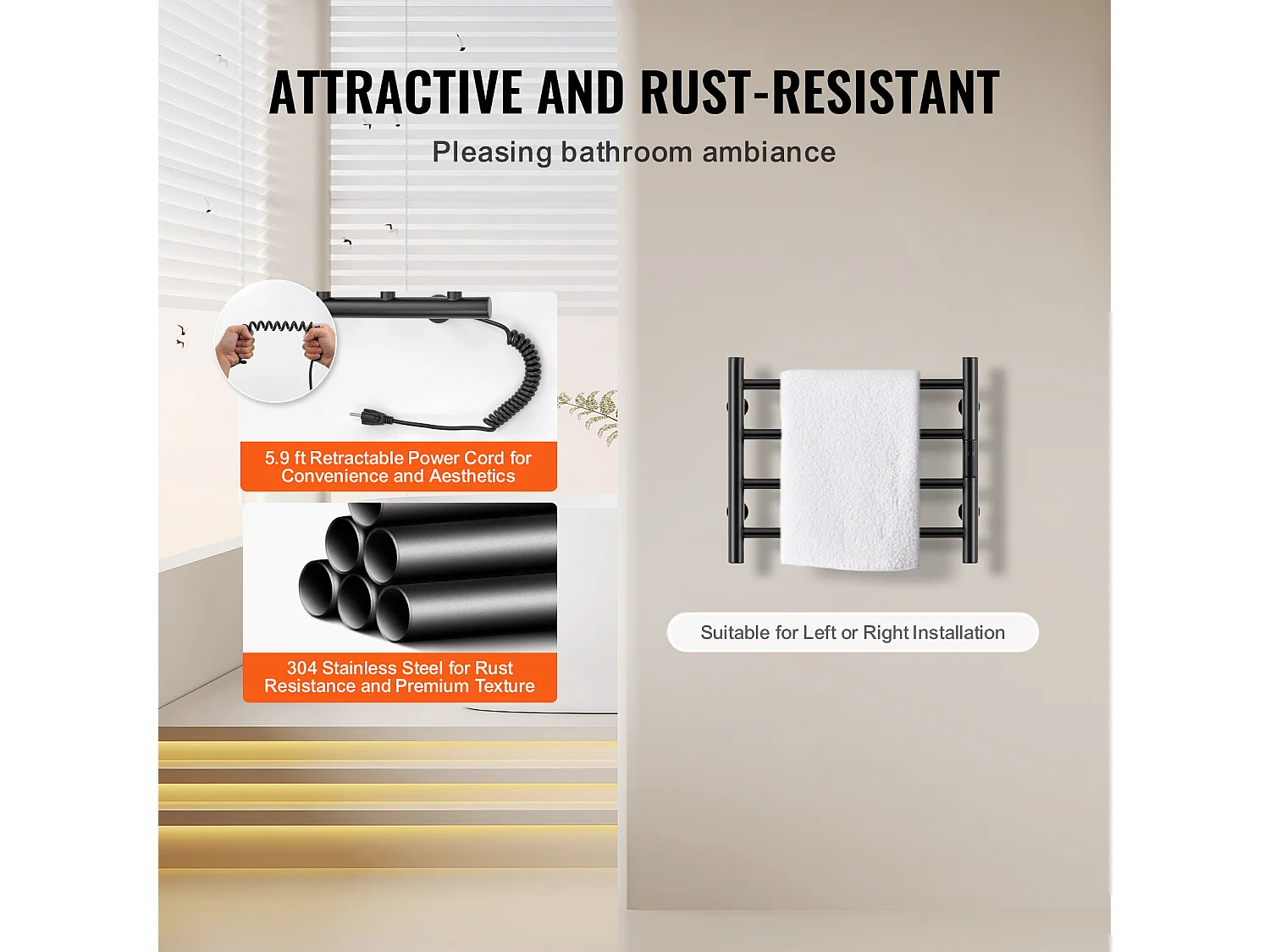 Handtuchwärmer SucceBuy Handtuchwärmer mit 4 Stäben