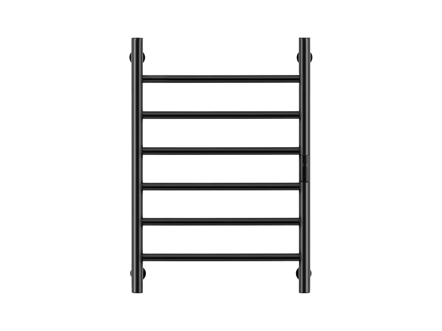 EMKE Porte-Serviettes Mural à 6 Barres, Sèche-Serviettes Chauffant pour Salle de Bain, Noir