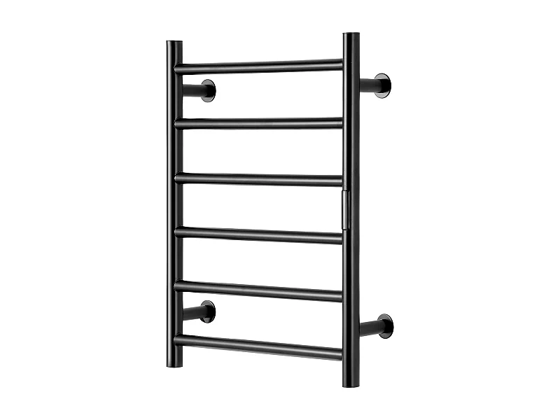 EMKE Porte-Serviettes Mural à 6 Barres, Sèche-Serviettes Chauffant pour Salle de Bain, Noir