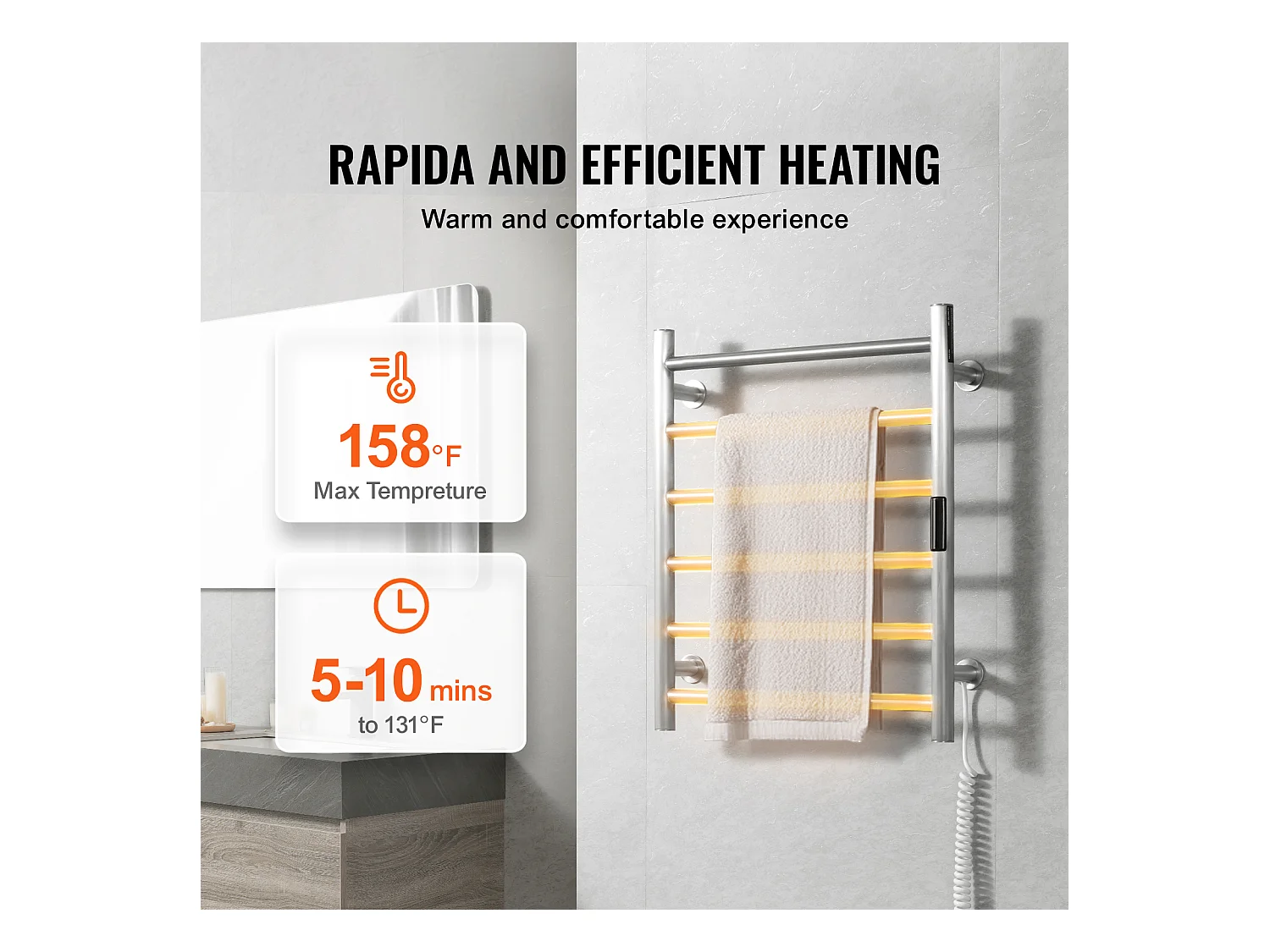EMKE Sèche SucceBuy Chauffe-Serviettes à 6 Barres