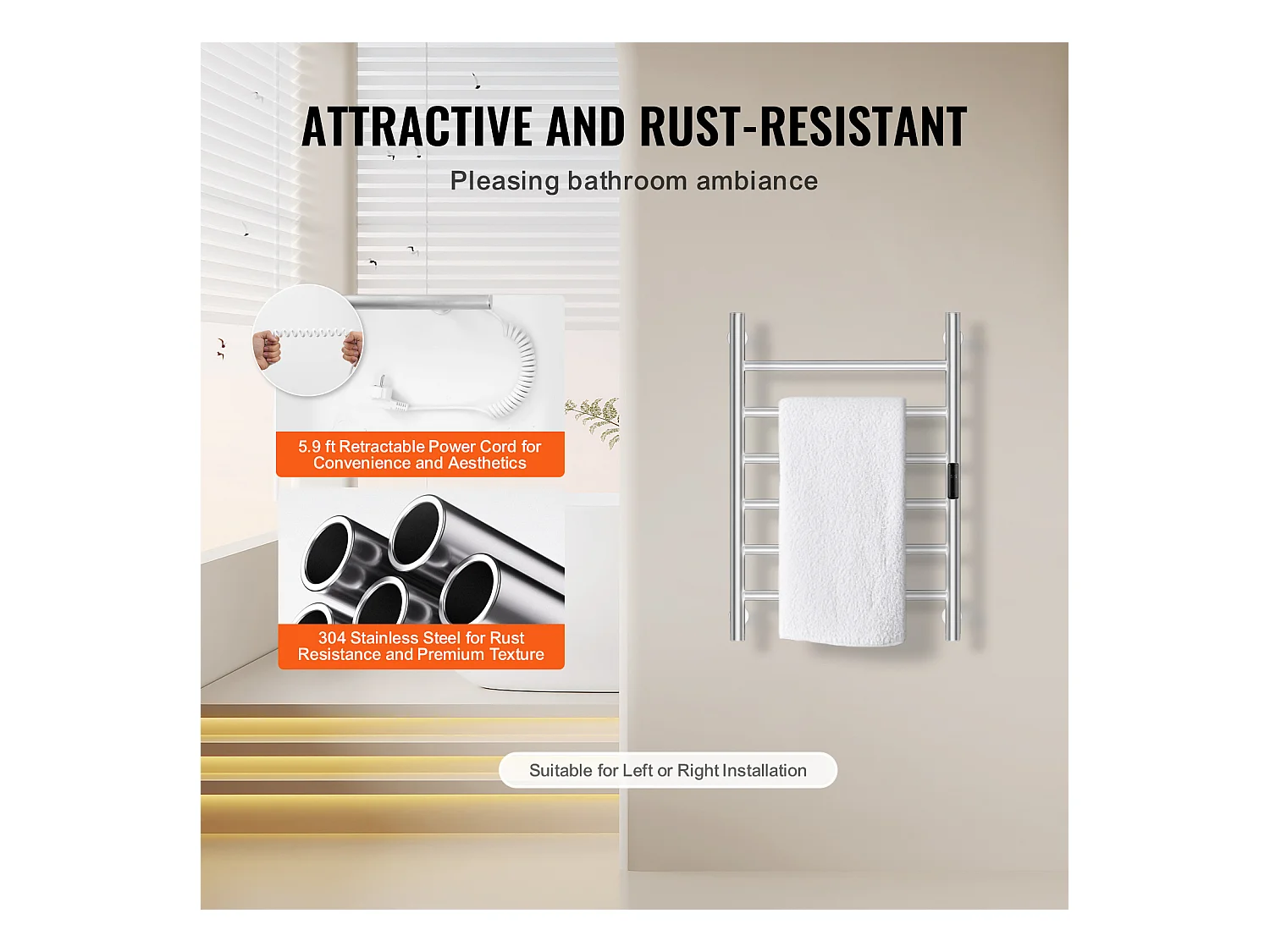 EMKE Sèche SucceBuy Chauffe-Serviettes à 6 Barres