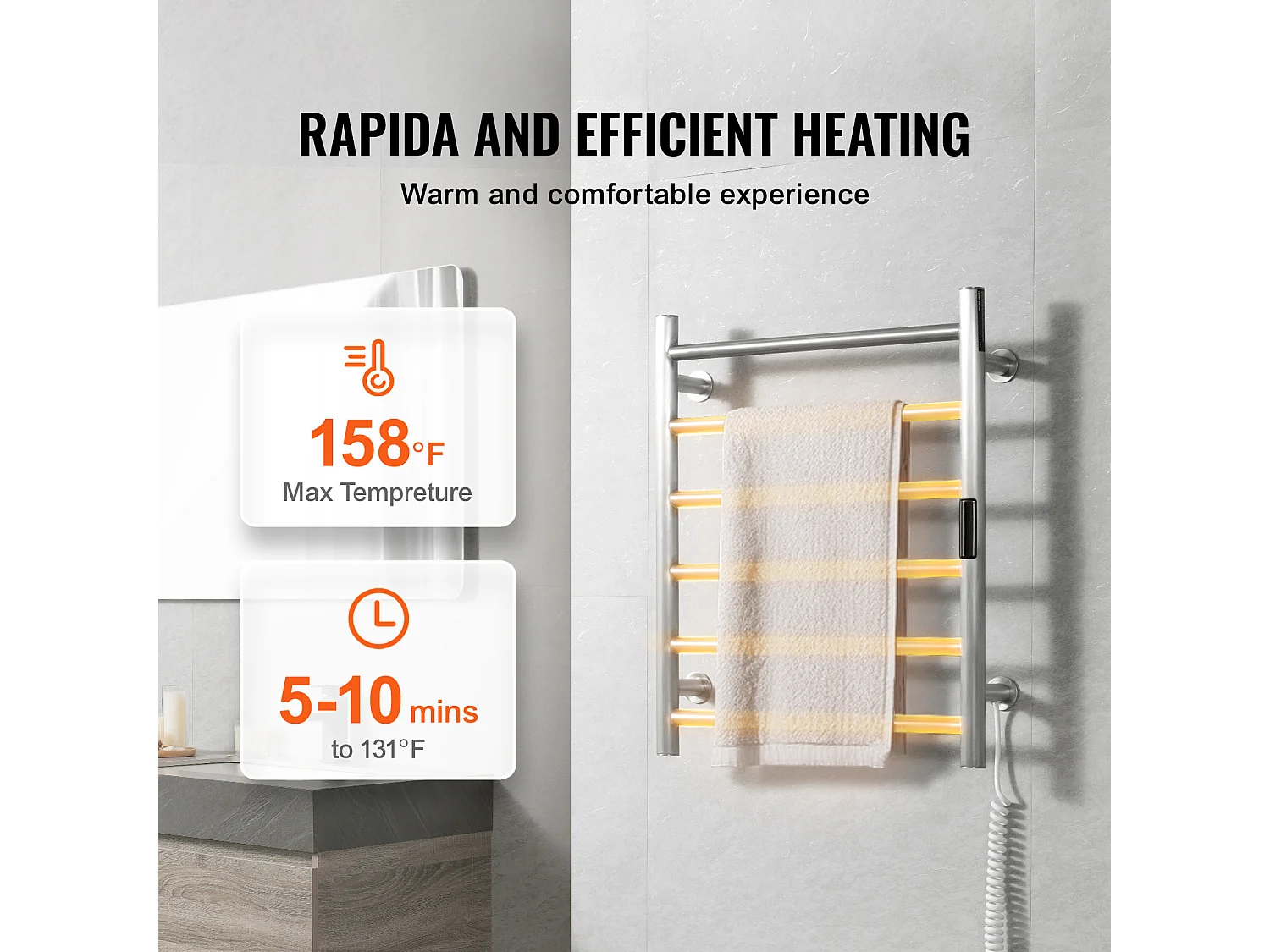 EMKE Sèche SucceBuy Chauffe-Serviettes à 6 Barres