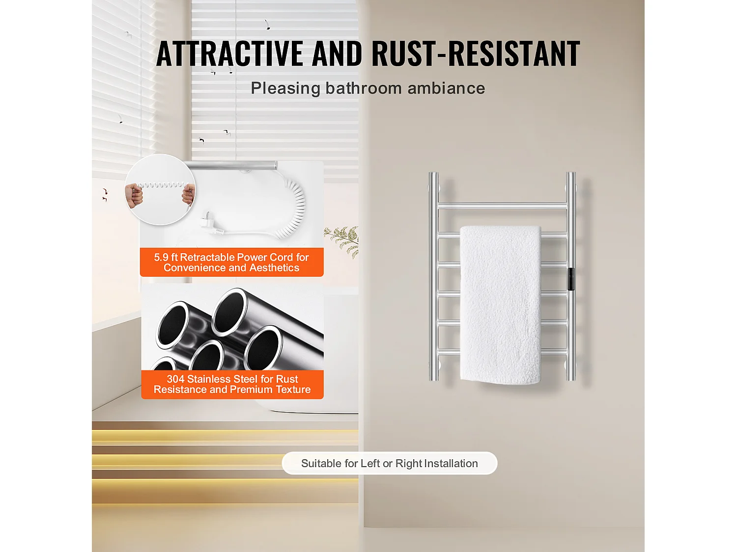 EMKE Sèche SucceBuy Chauffe-Serviettes à 6 Barres