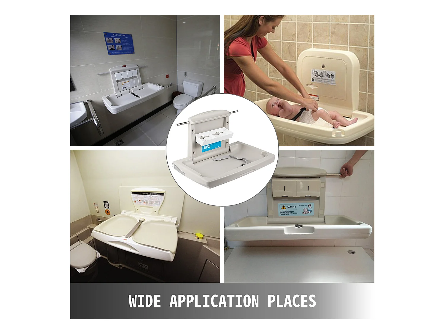 Fasciatoio Pieghevole da Parete, SucceBuy Commercial Grey Fasciatoio da Parete