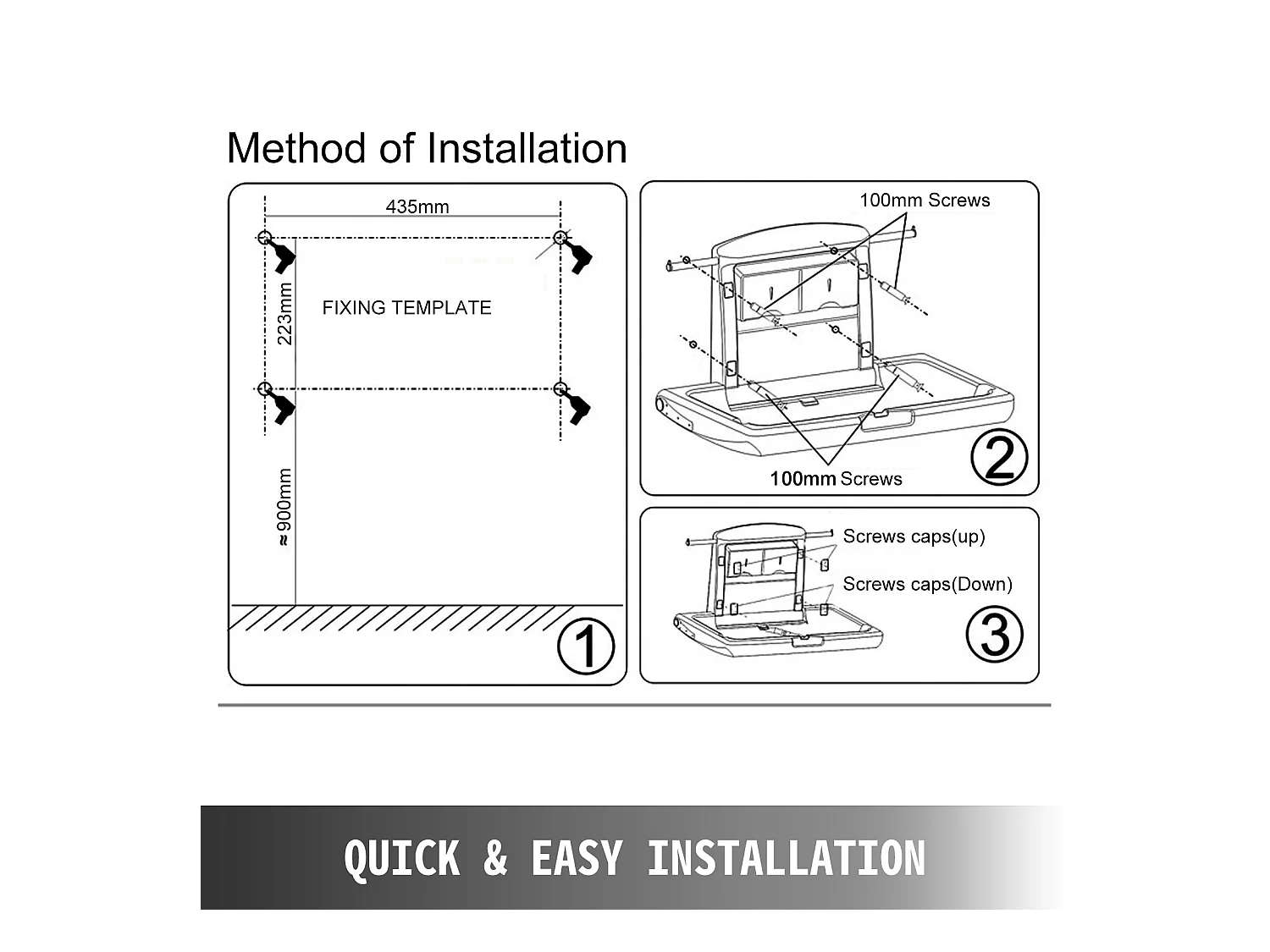 Fasciatoio Pieghevole da Parete, SucceBuy Commercial Grey Fasciatoio da Parete