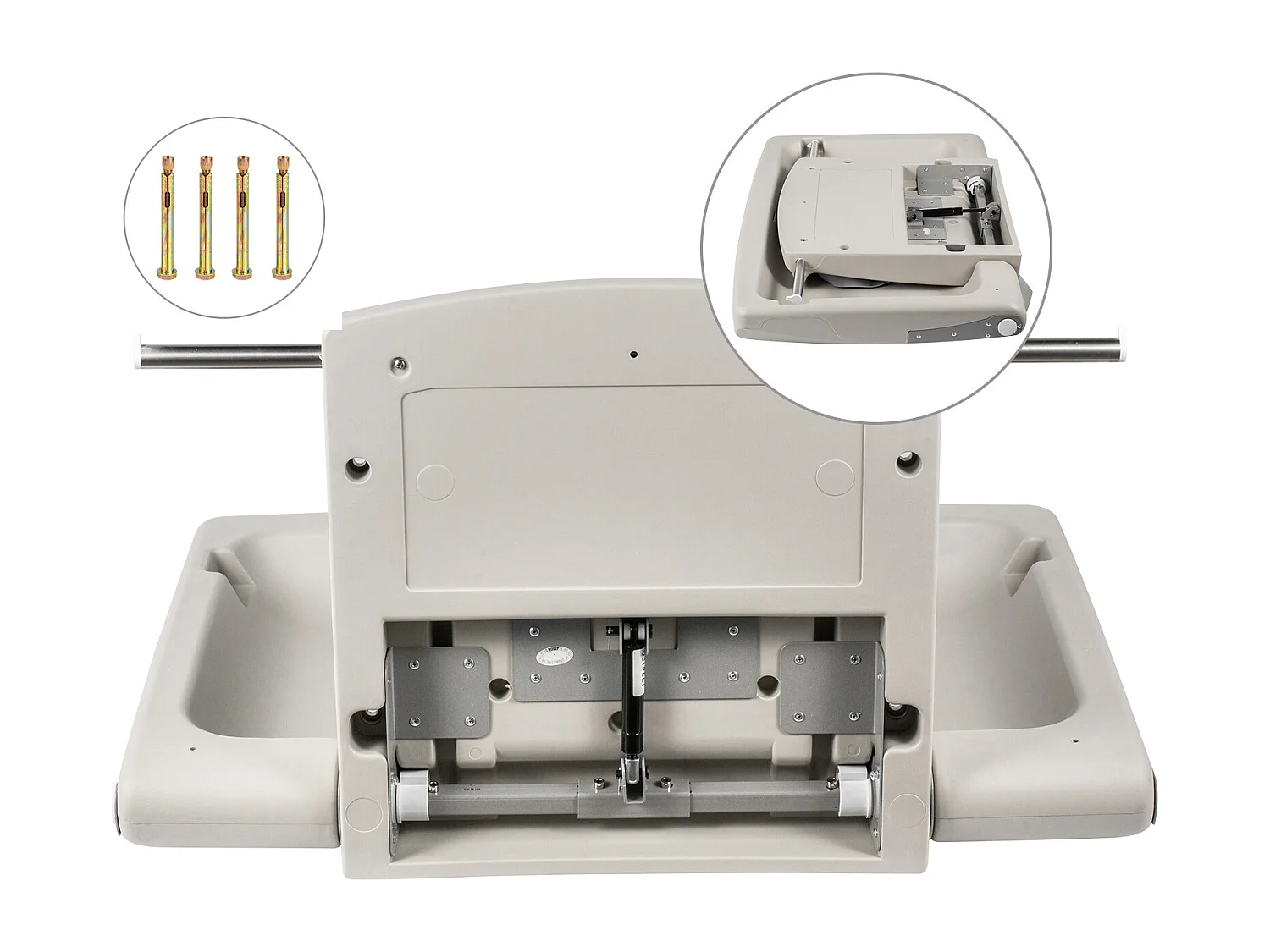 Wandmontierter, Klappbarer Wickeltisch, SucceBuy Commercial Grey Wandmontierter Wickeltisch