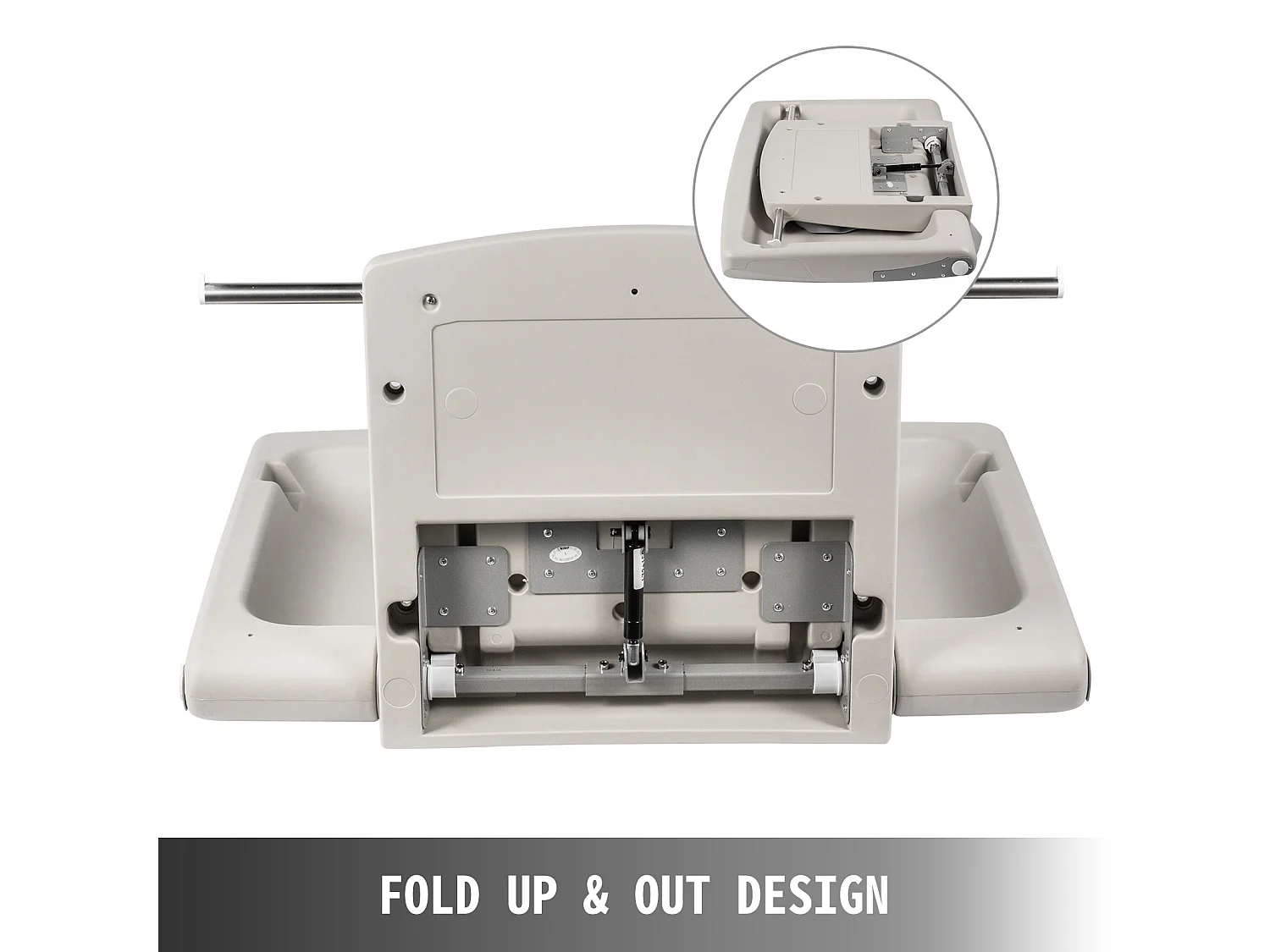 Wandmontierter, Klappbarer Wickeltisch, SucceBuy Commercial Grey Wandmontierter Wickeltisch