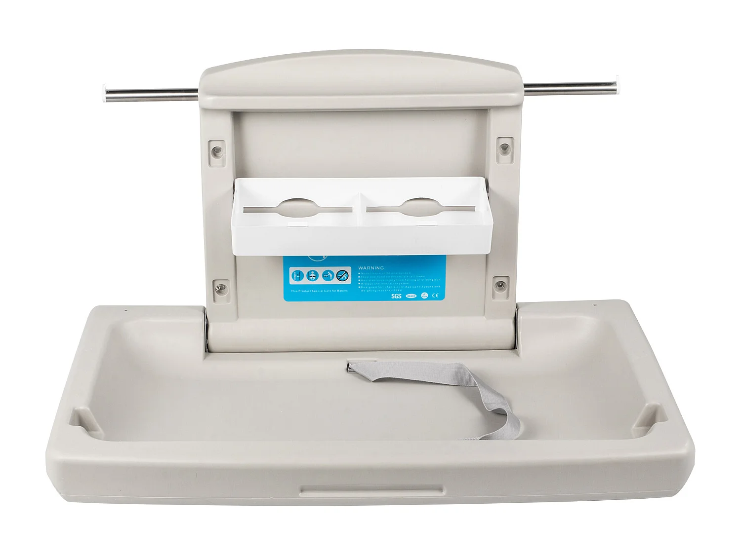 Wandmontierter, Klappbarer Wickeltisch, SucceBuy Commercial Grey Wandmontierter Wickeltisch