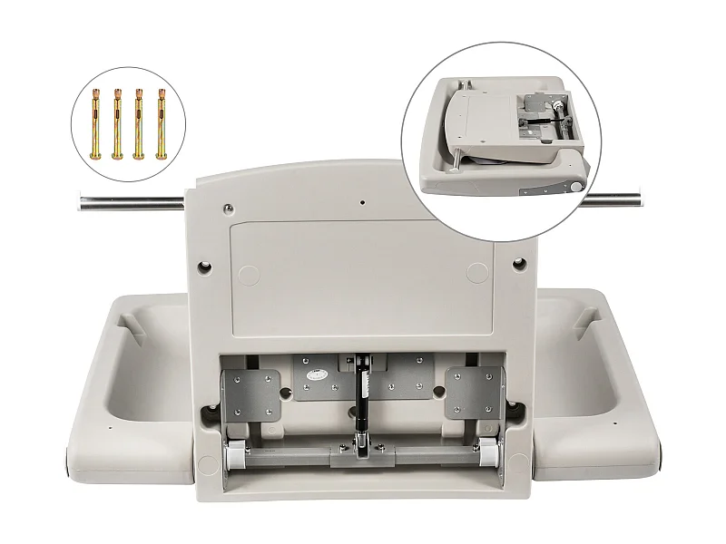 Table à Langer Murale Rabattable，SucceBuy Table à Langer Murale Gris Commercial