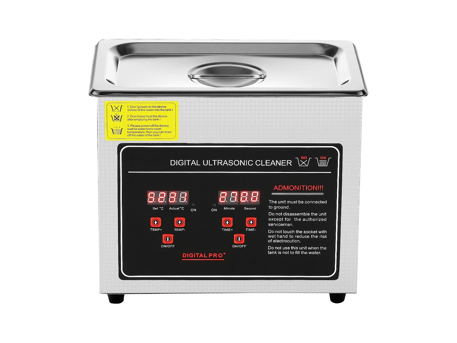 Nettoyeur à Ultrasons SucceBuy 6L avec Minuterie et Chauffage, Nettoyeur Numérique en Acier Inoxydable