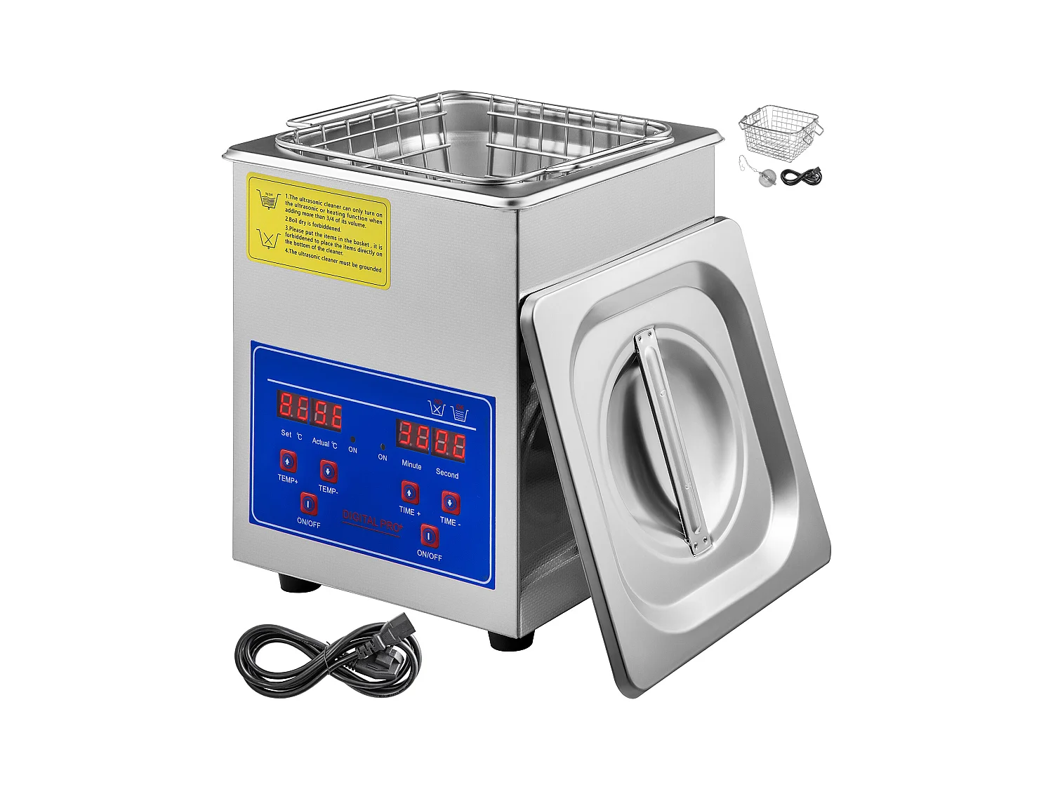 Nettoyeur à Ultrasons SucceBuy Nettoyeur à Ultrasons Numérique 1,3 L Bain de Désinfection pour Bijoux