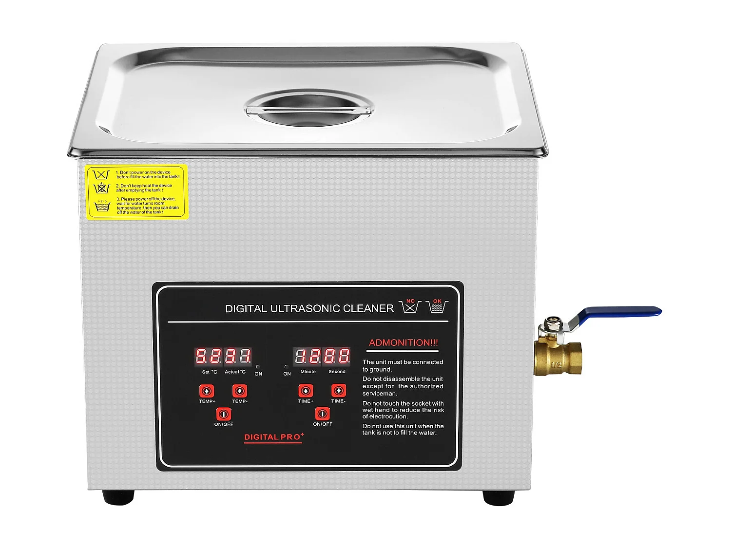 Nettoyeur à Ultrasons SucceBuy 10L avec Minuterie et Chauffage, Machine de Nettoyage Sonique Numérique